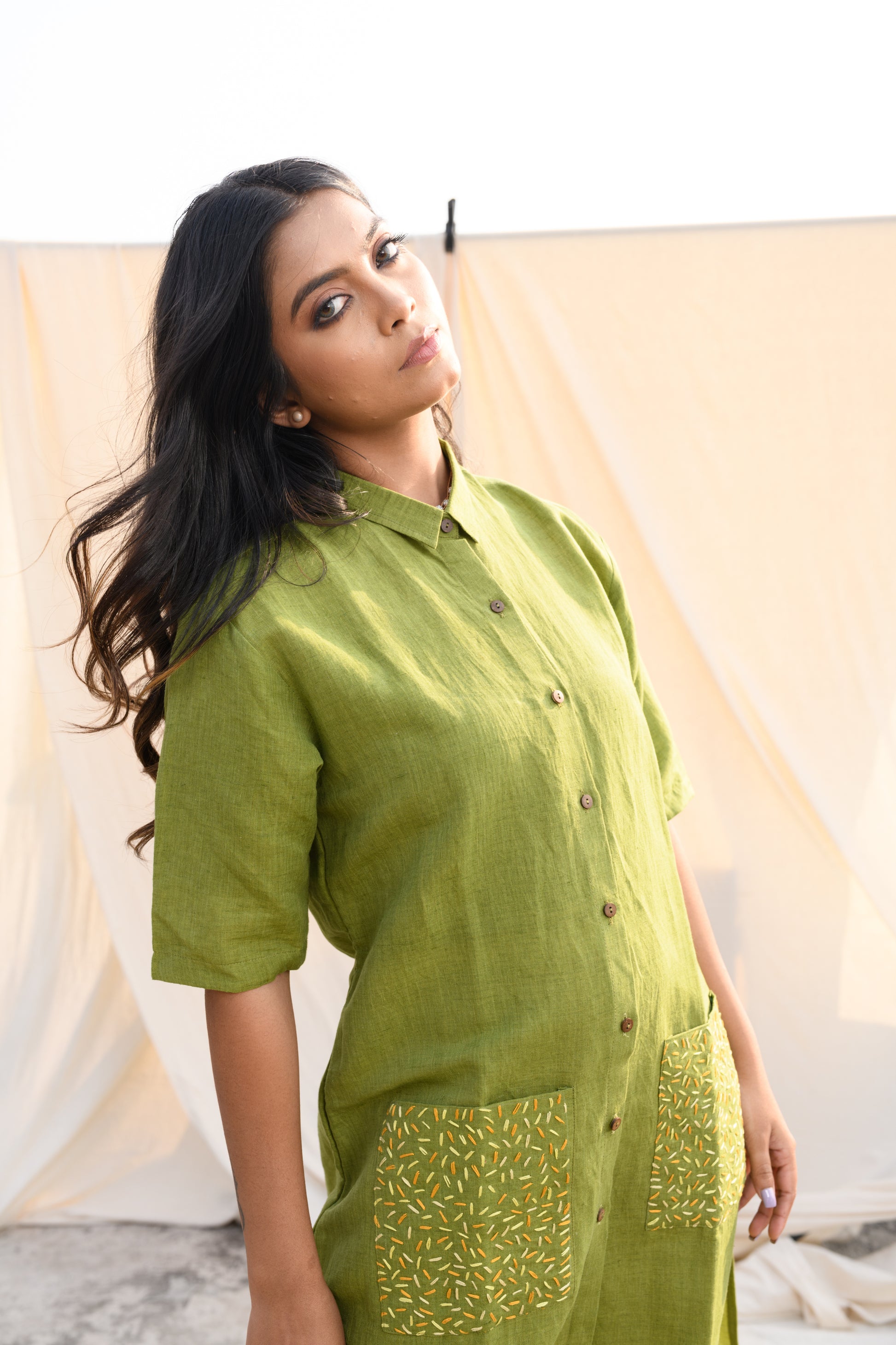 Eden Bloom - Handloom linen dress