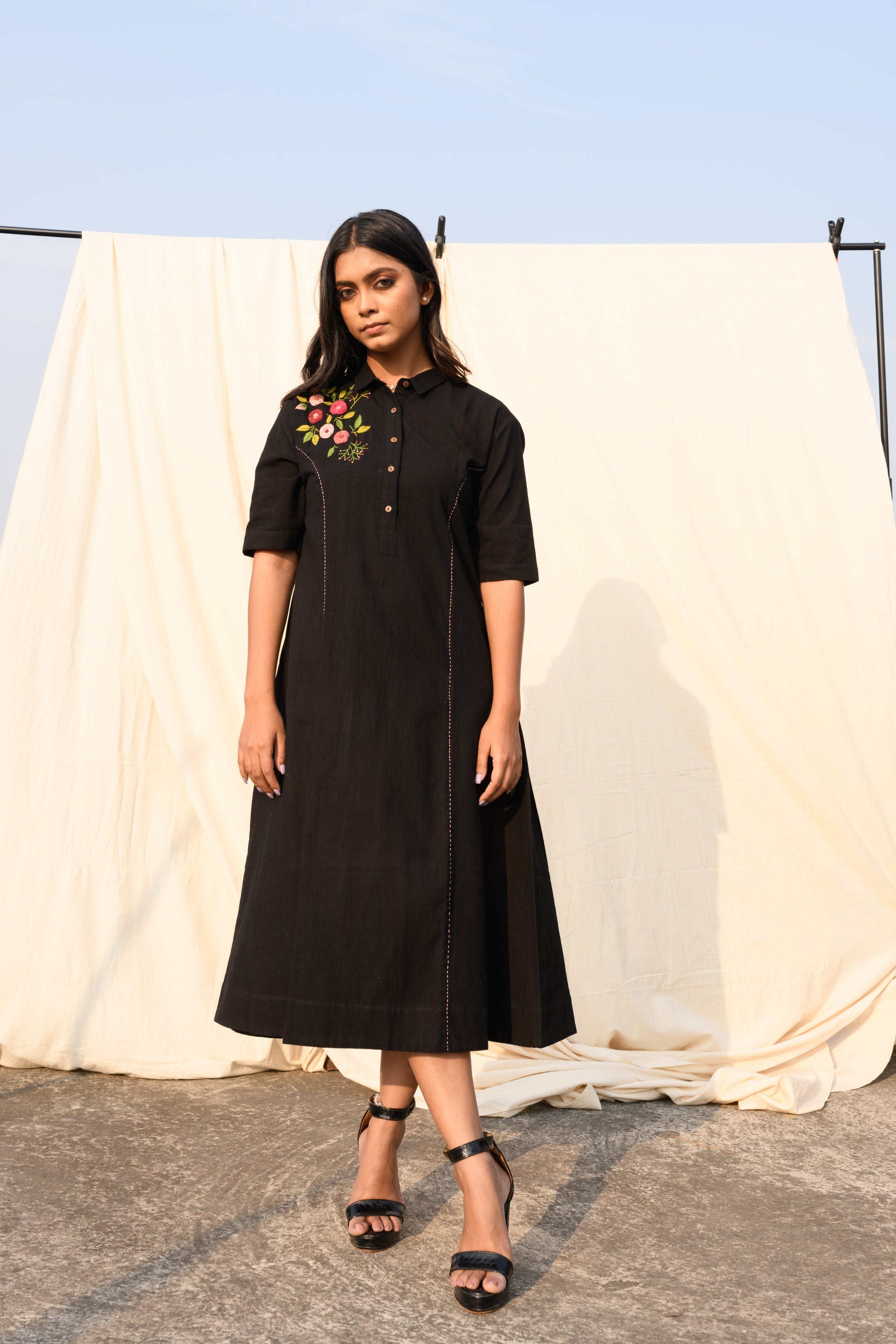 Midnight Grove - Handspun handloom dress