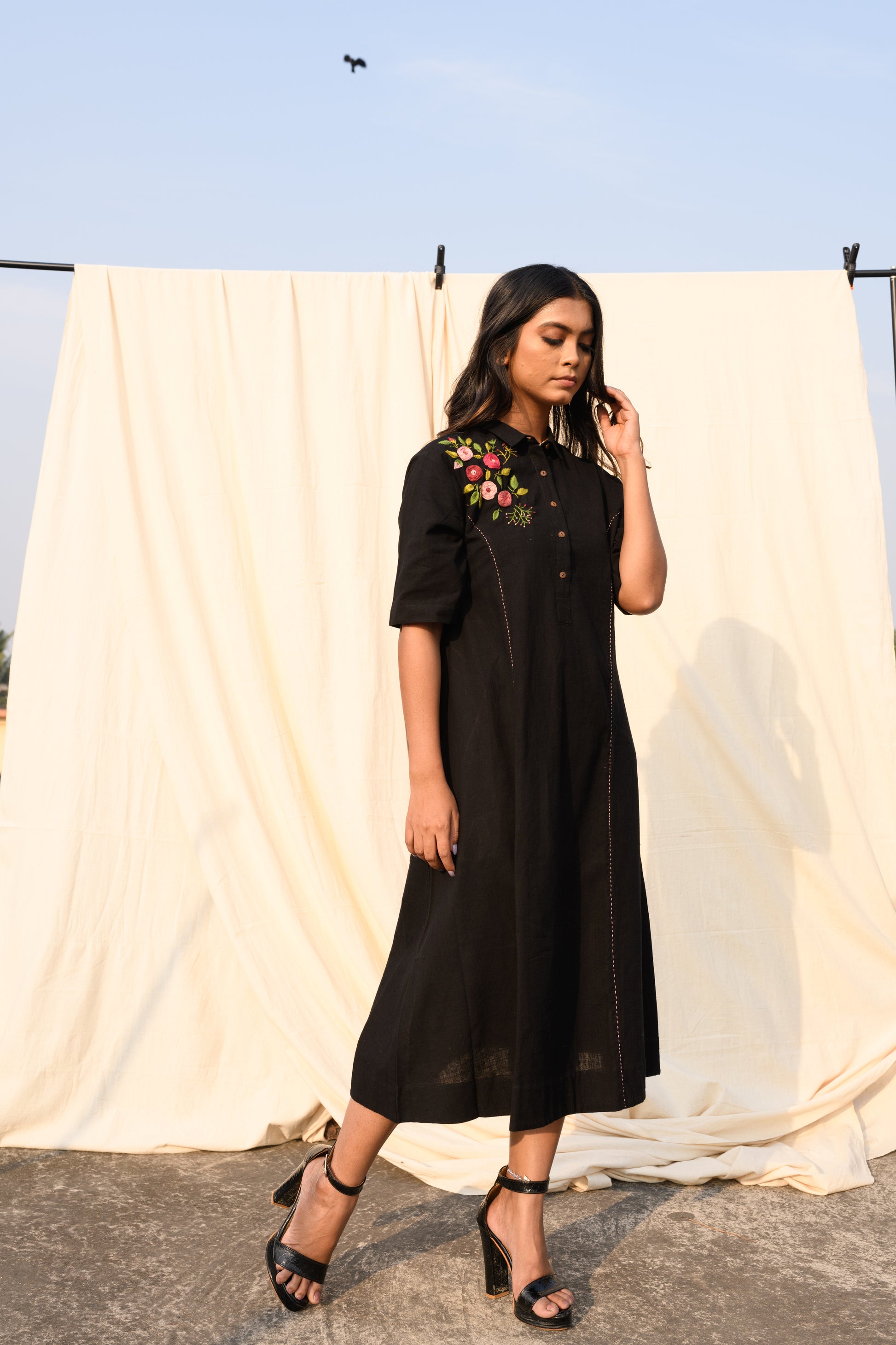 Midnight Grove - Handspun handloom dress