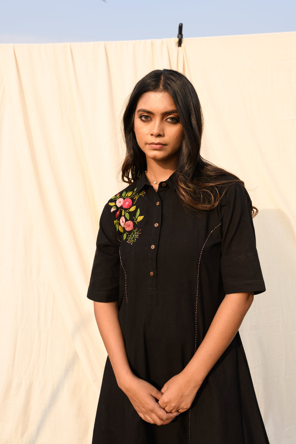 Midnight Grove - Handspun handloom dress