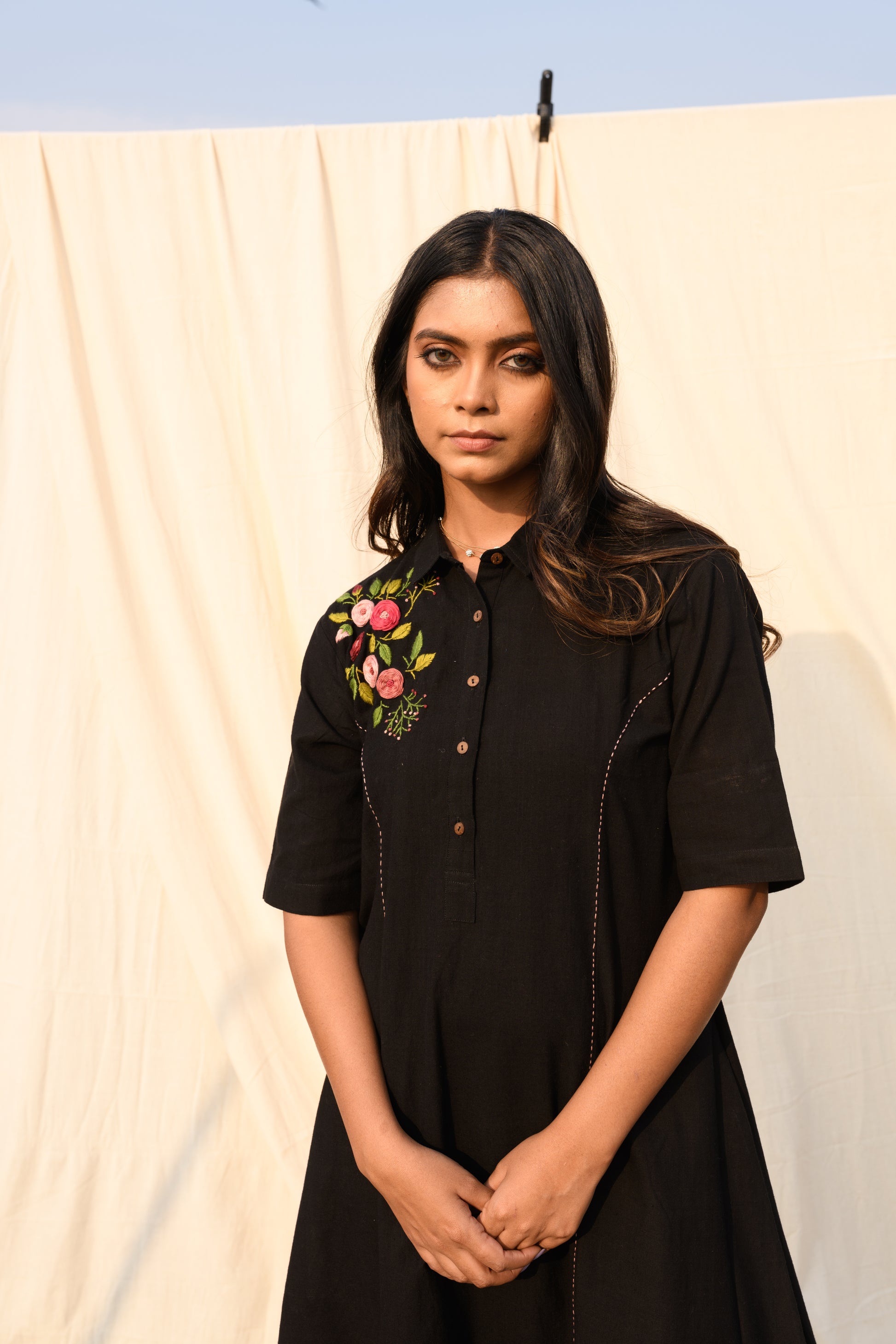 Midnight Grove - Handspun handloom dress