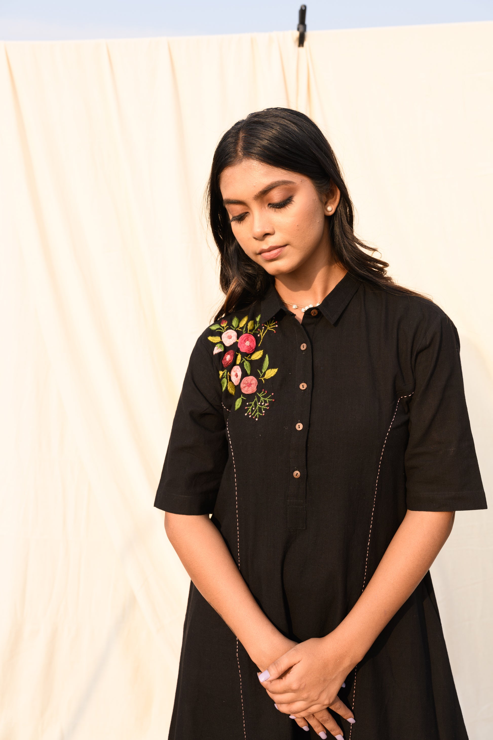 Midnight Grove - Handspun handloom dress