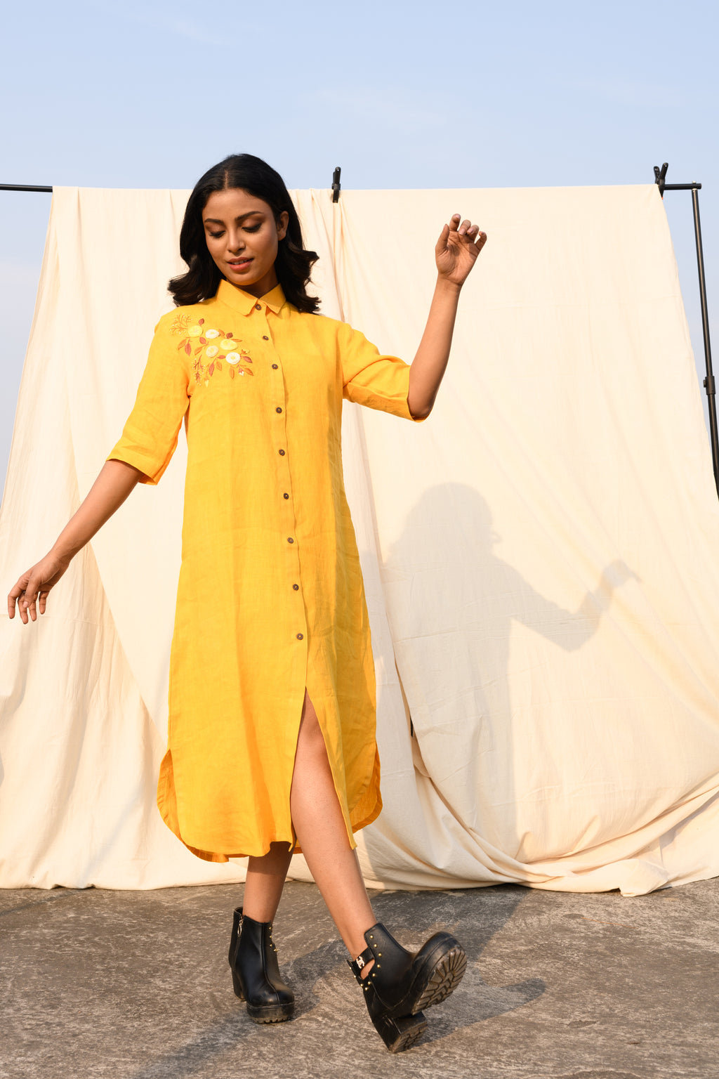 Sunlily - Handloom linen dress