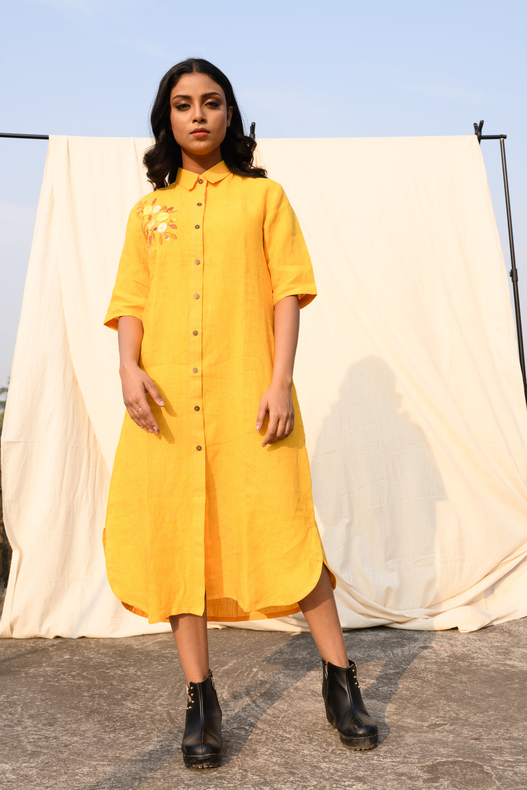 Sunlily - Handloom linen dress