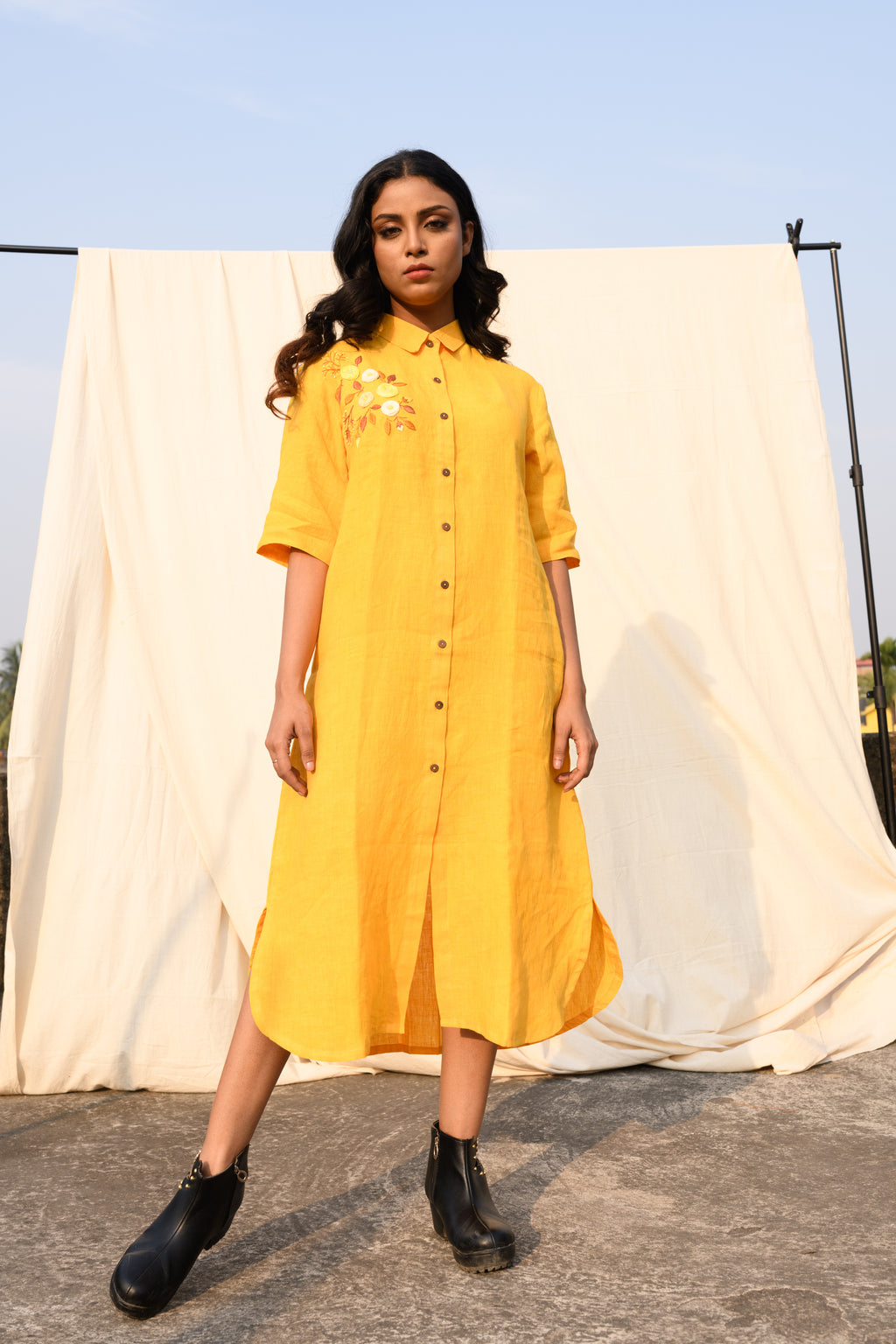 Sunlily - Handloom linen dress