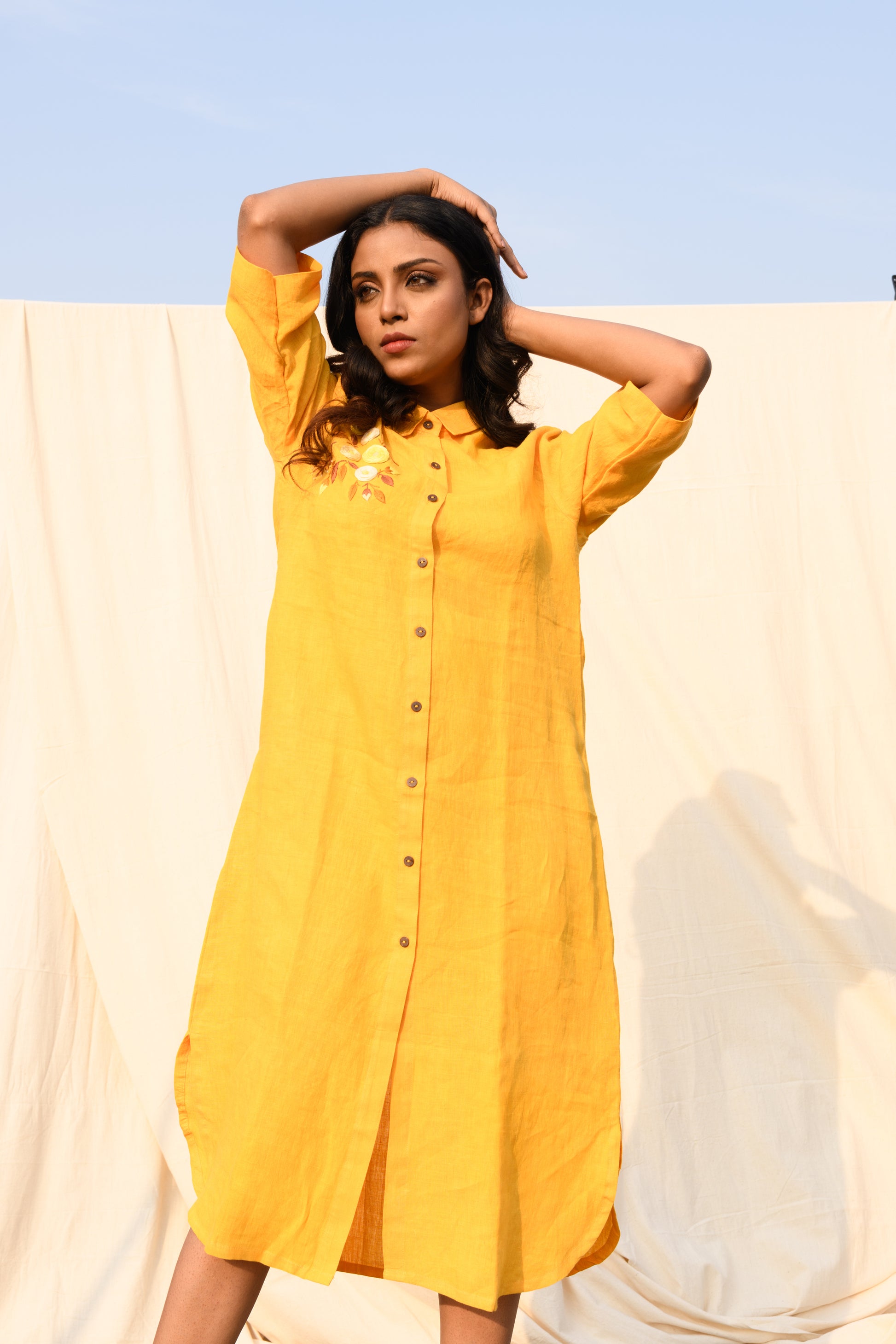 Sunlily - Handloom linen dress