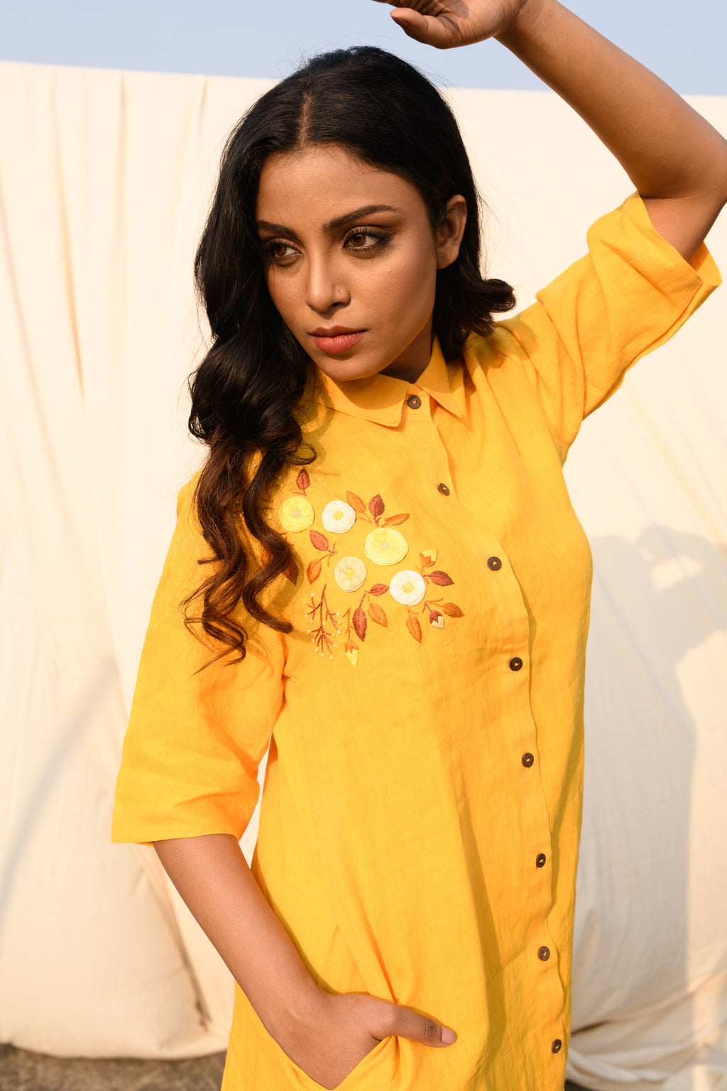 Sunlily - Handloom linen dress