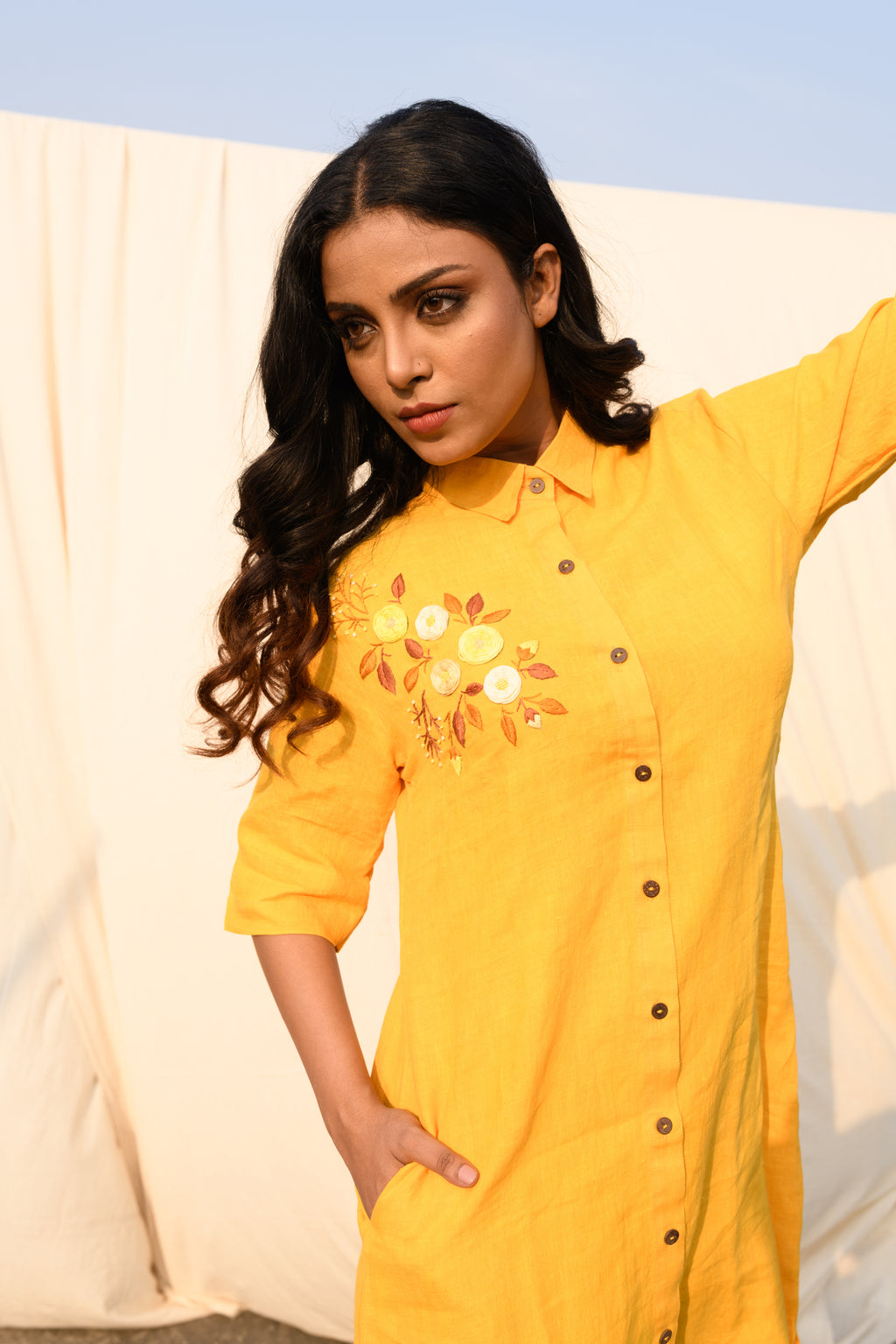 Sunlily - Handloom linen dress