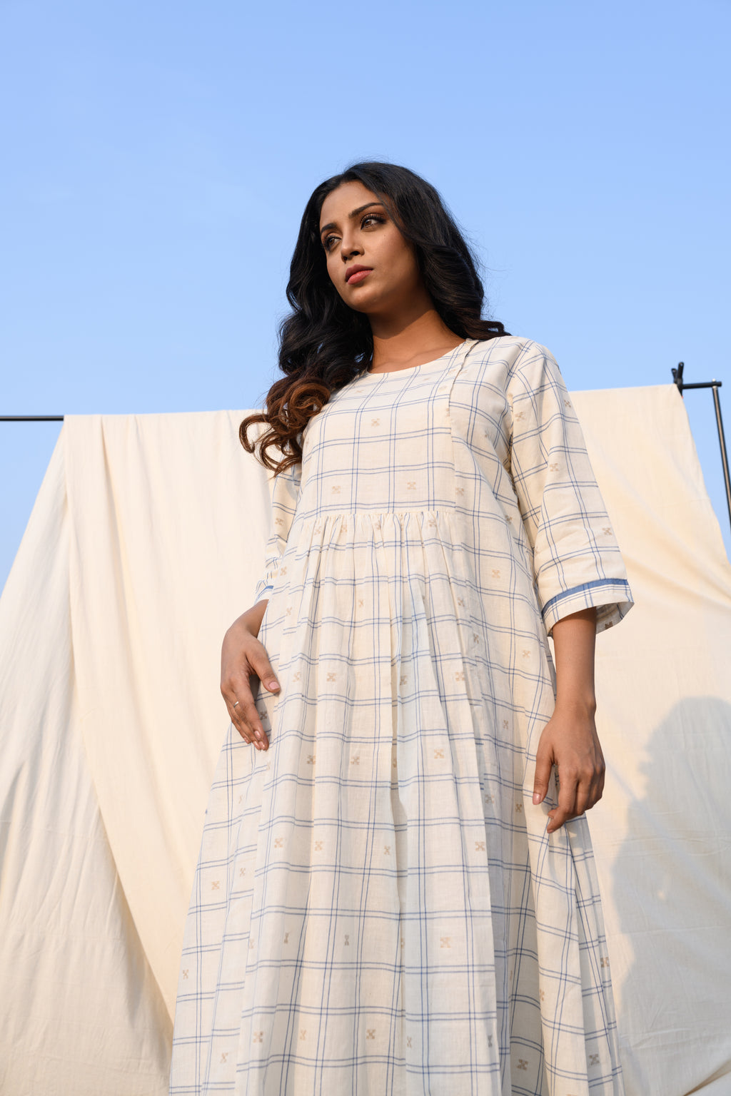 Ivory Drift - Handloom jamdani dress