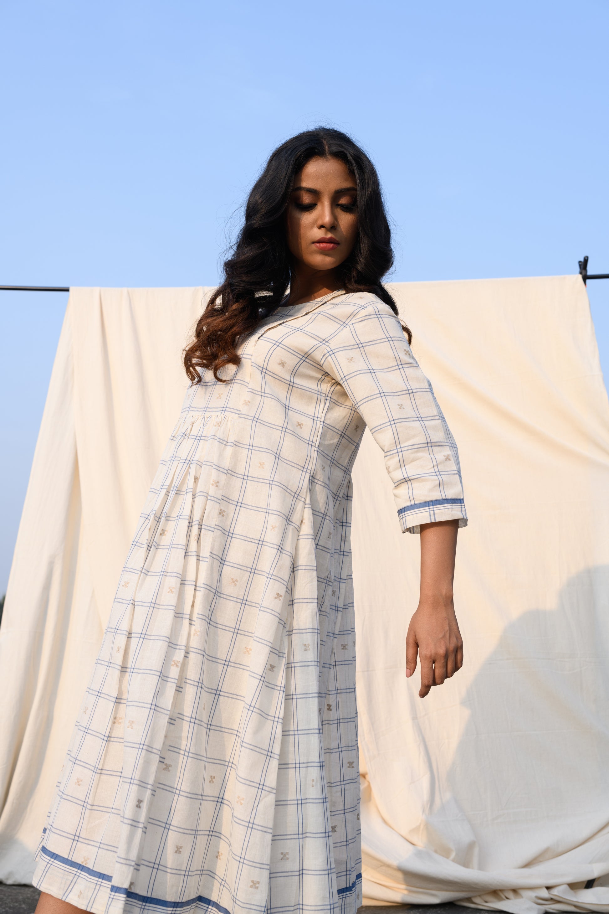 Ivory Drift - Handloom jamdani dress