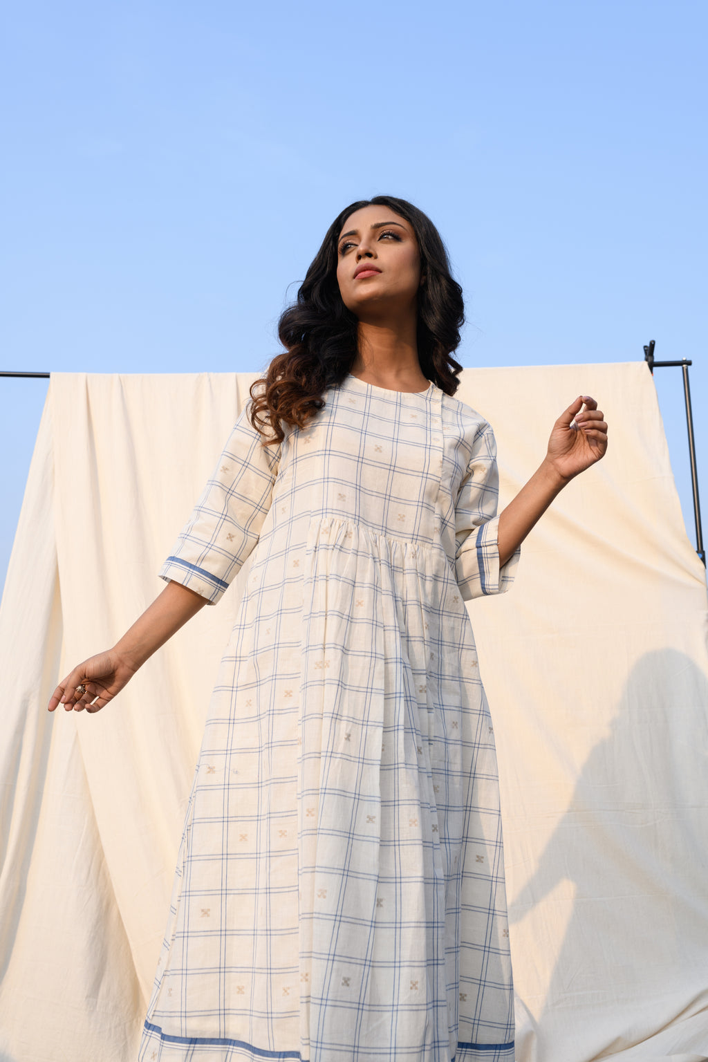 Ivory Drift - Handloom jamdani dress