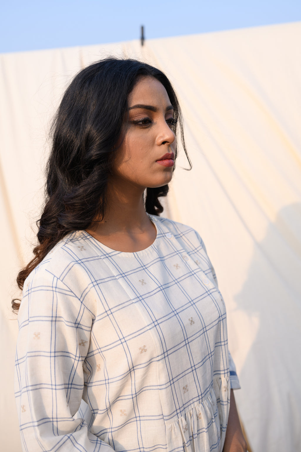 Ivory Drift - Handloom jamdani dress