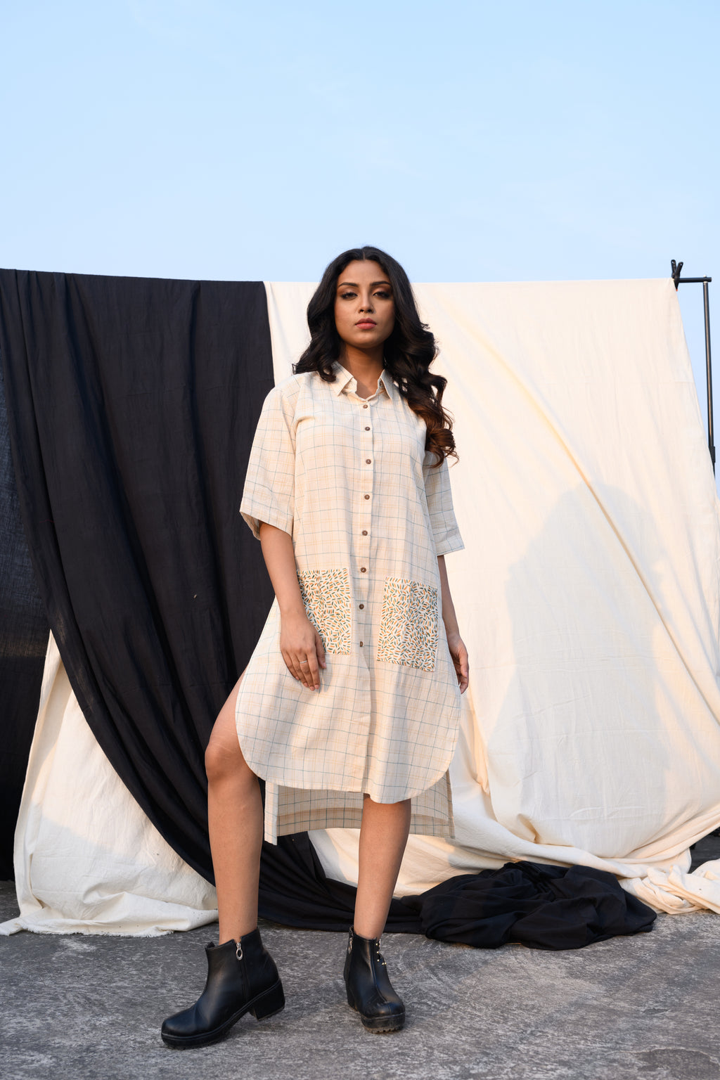 Pocket Poetry - Handloom shirt-dress