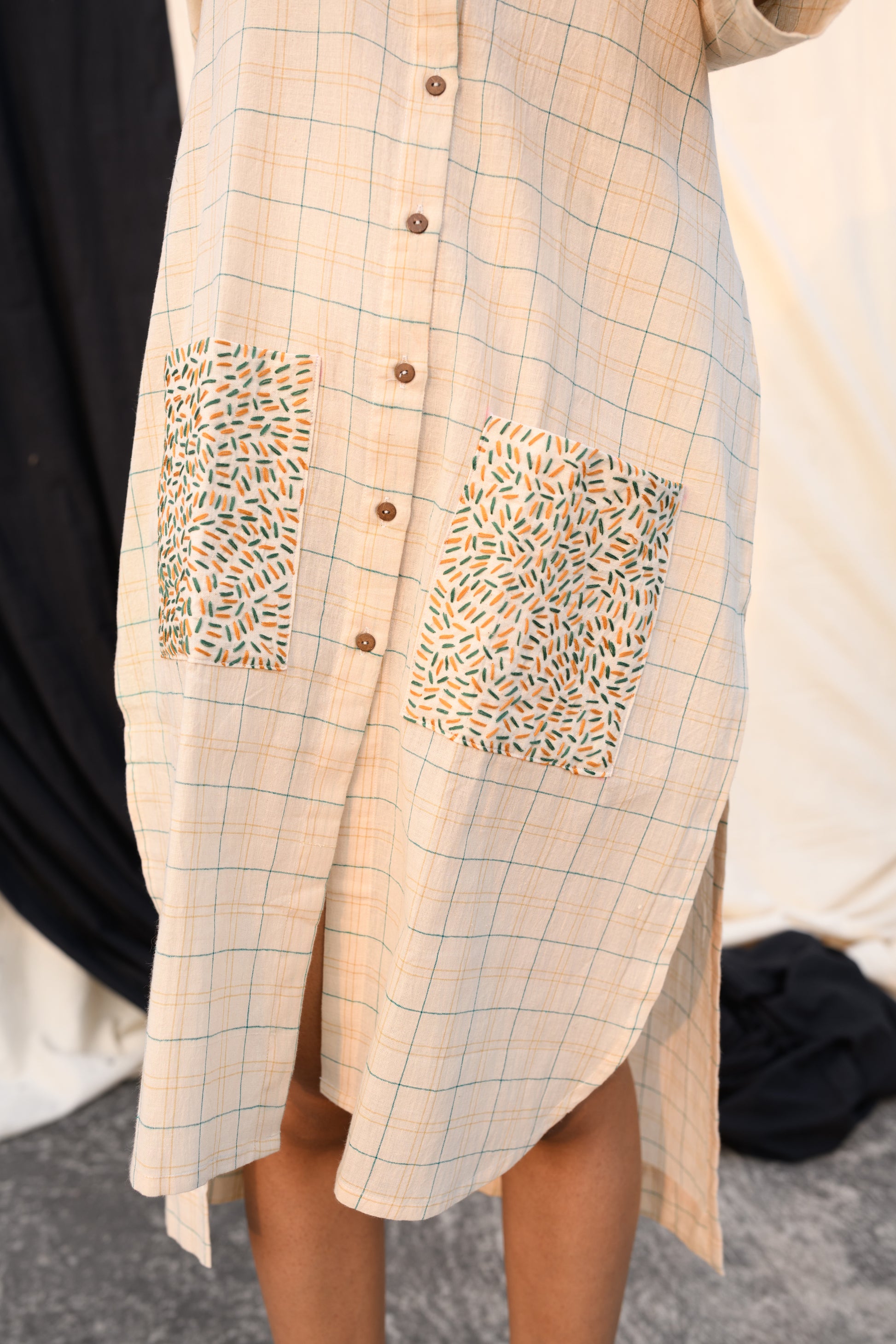 Pocket Poetry - Handloom shirt-dress