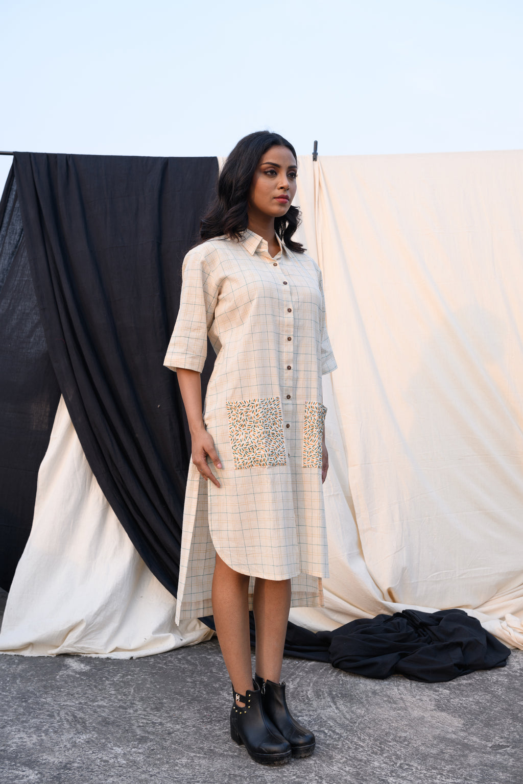 Pocket Poetry - Handloom shirt-dress