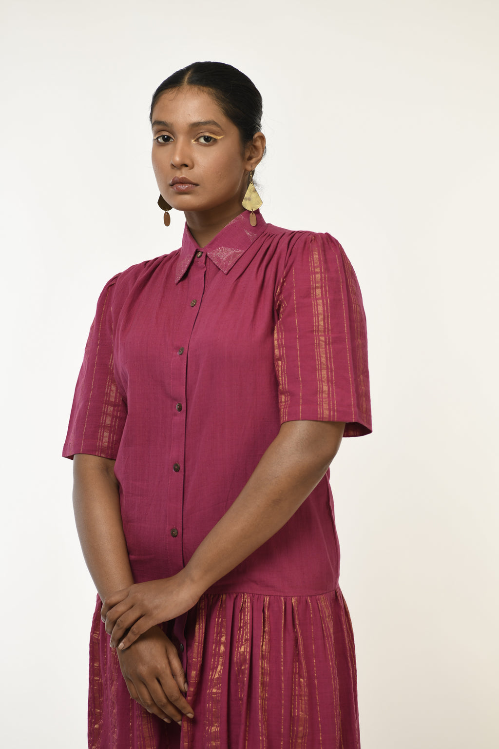 Amethyst Glow - Handwoven tiered dress