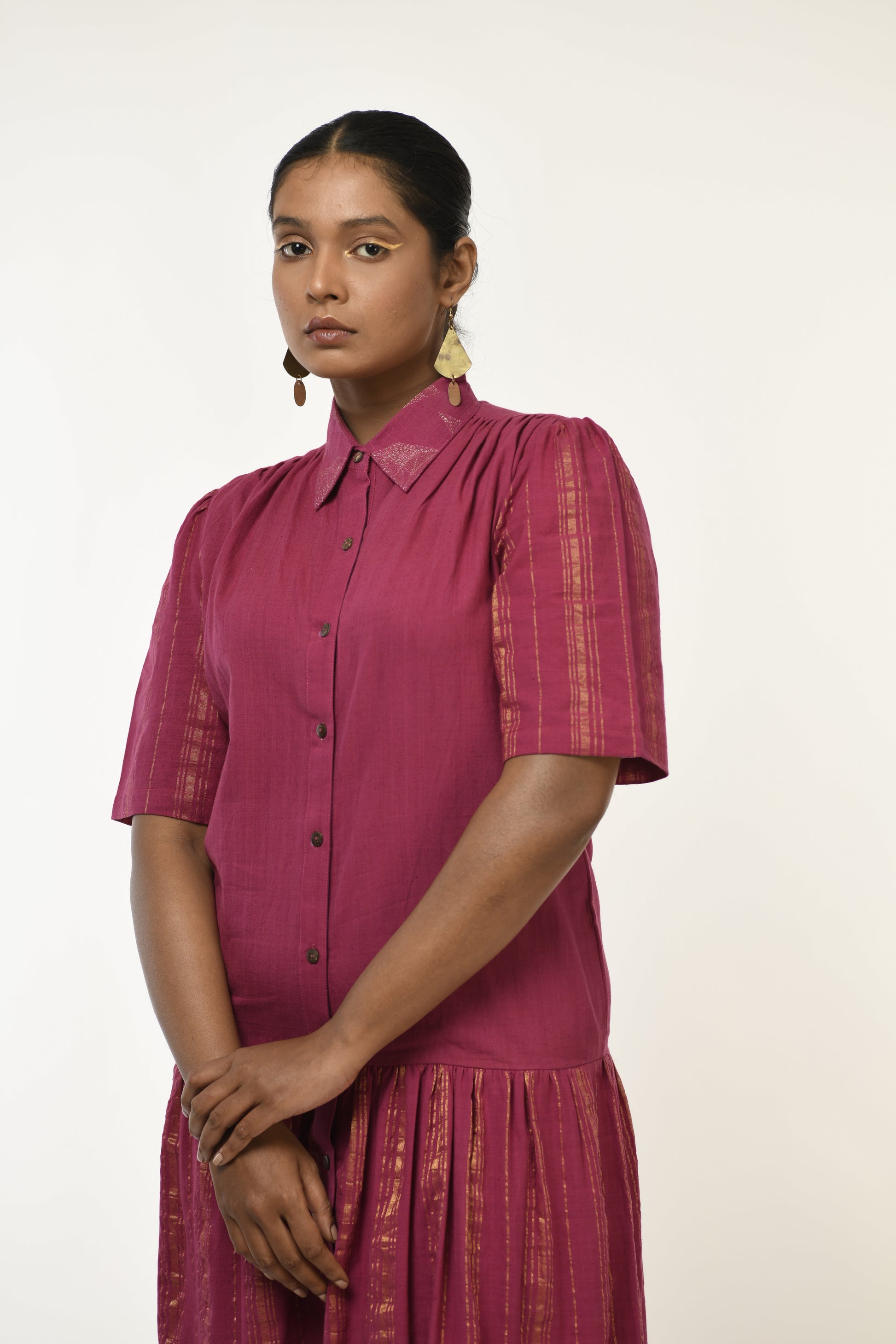 Amethyst Glow - Handwoven tiered dress