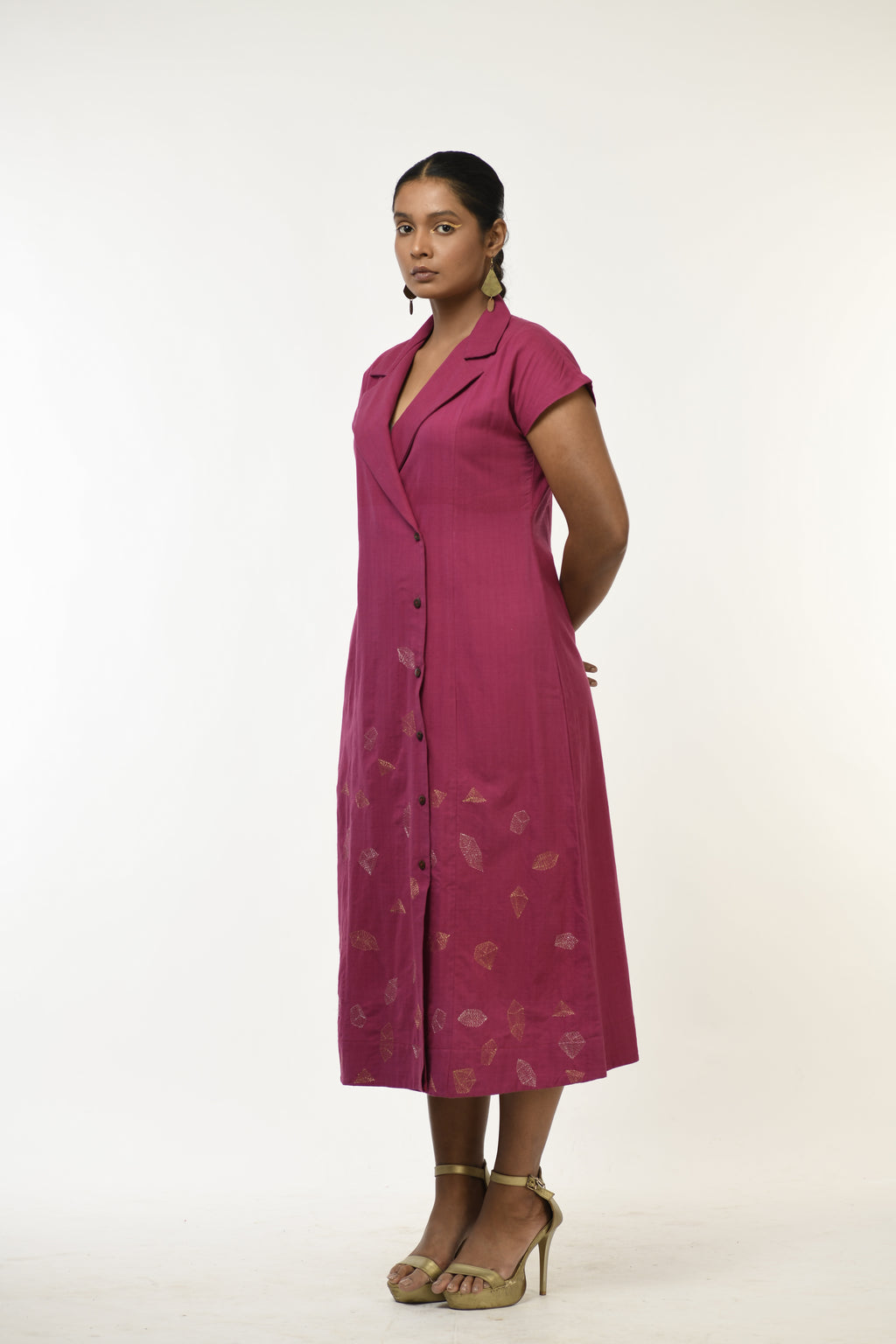 Mulberry Quartz - Handwoven hand embroidered dress