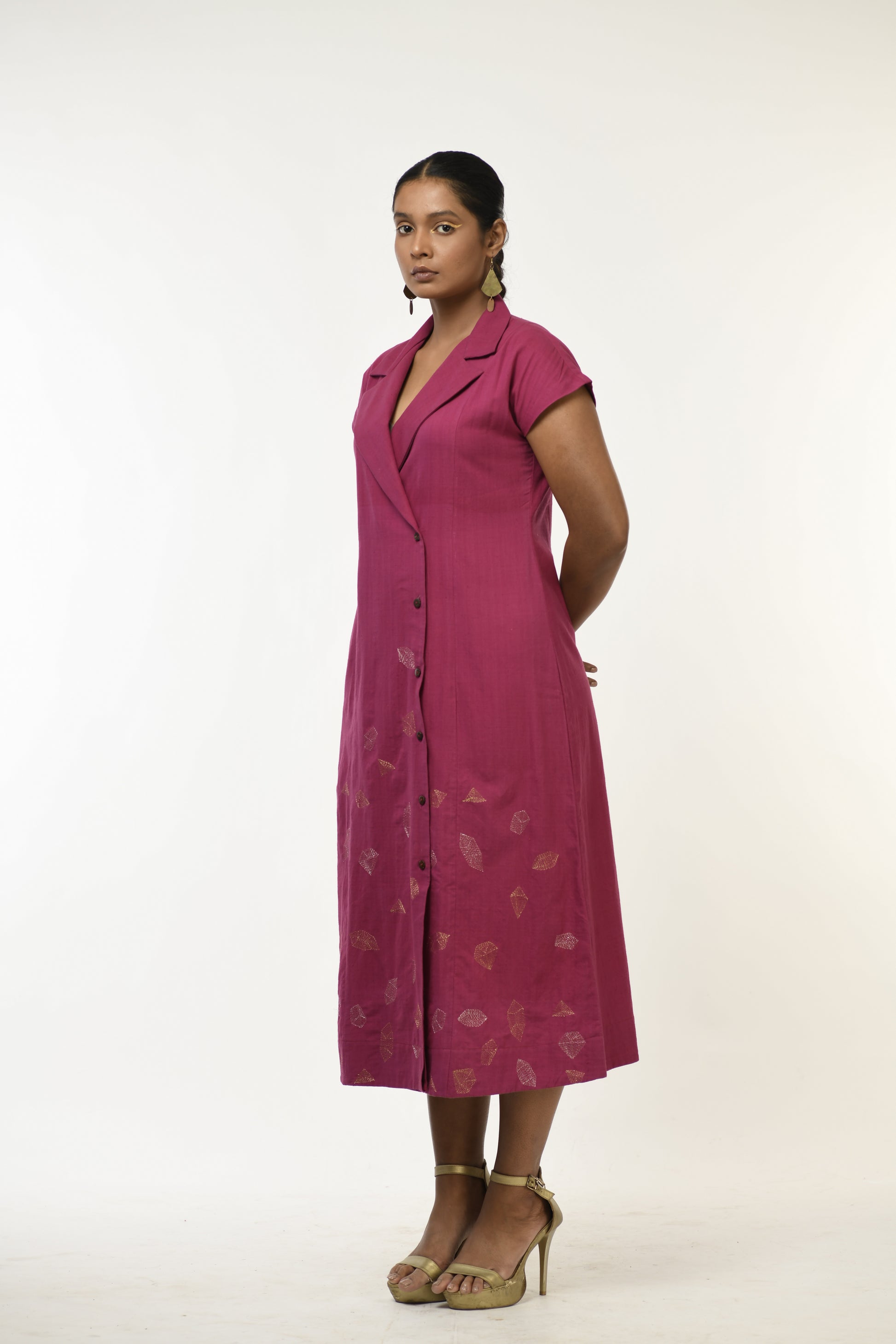 Mulberry Quartz - Handwoven hand embroidered dress