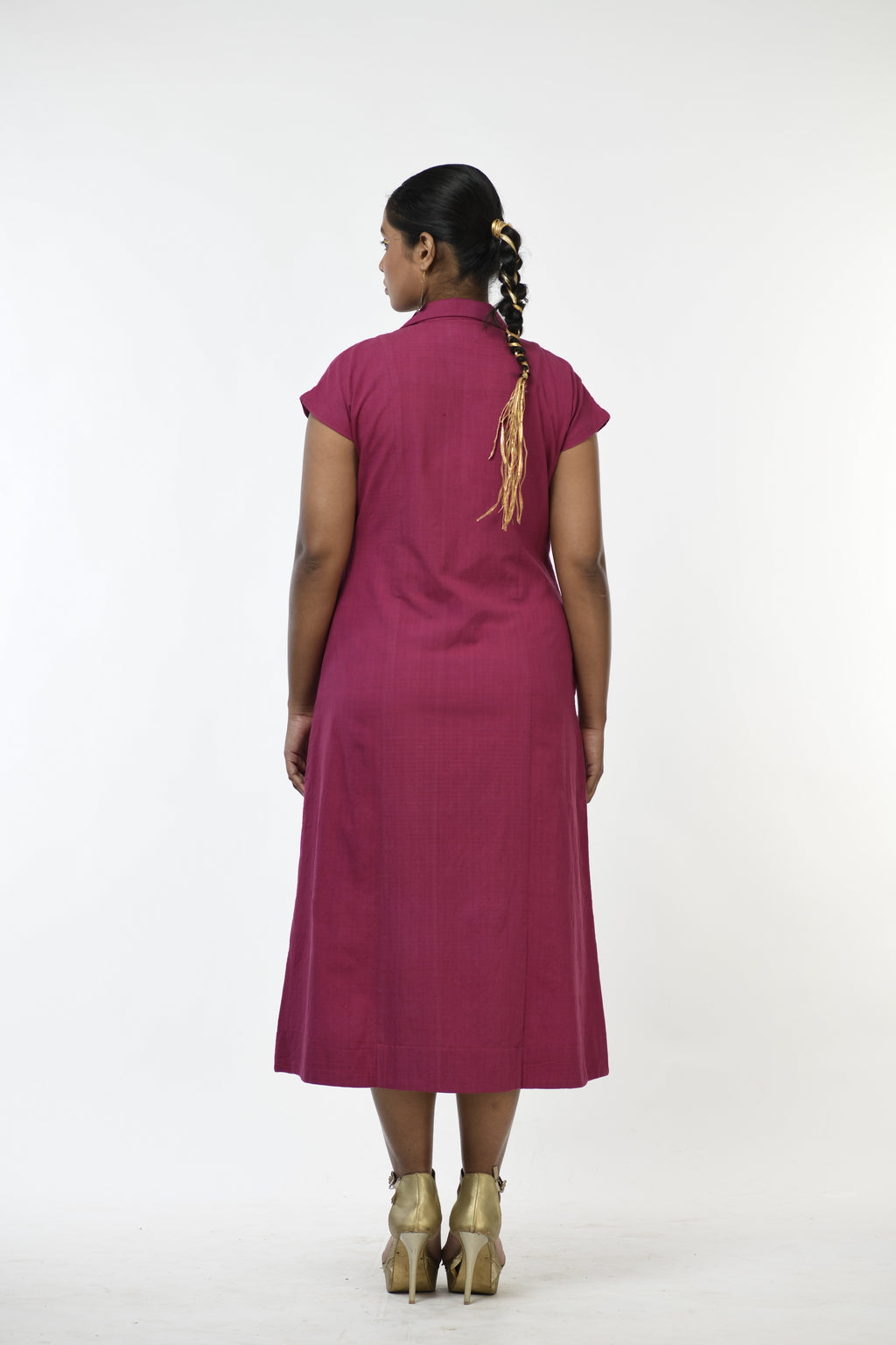 Mulberry Quartz - Handwoven hand embroidered dress