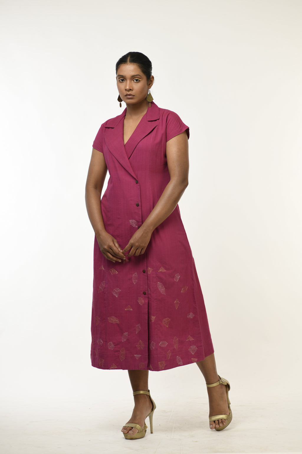 Mulberry Quartz - Handwoven hand embroidered dress