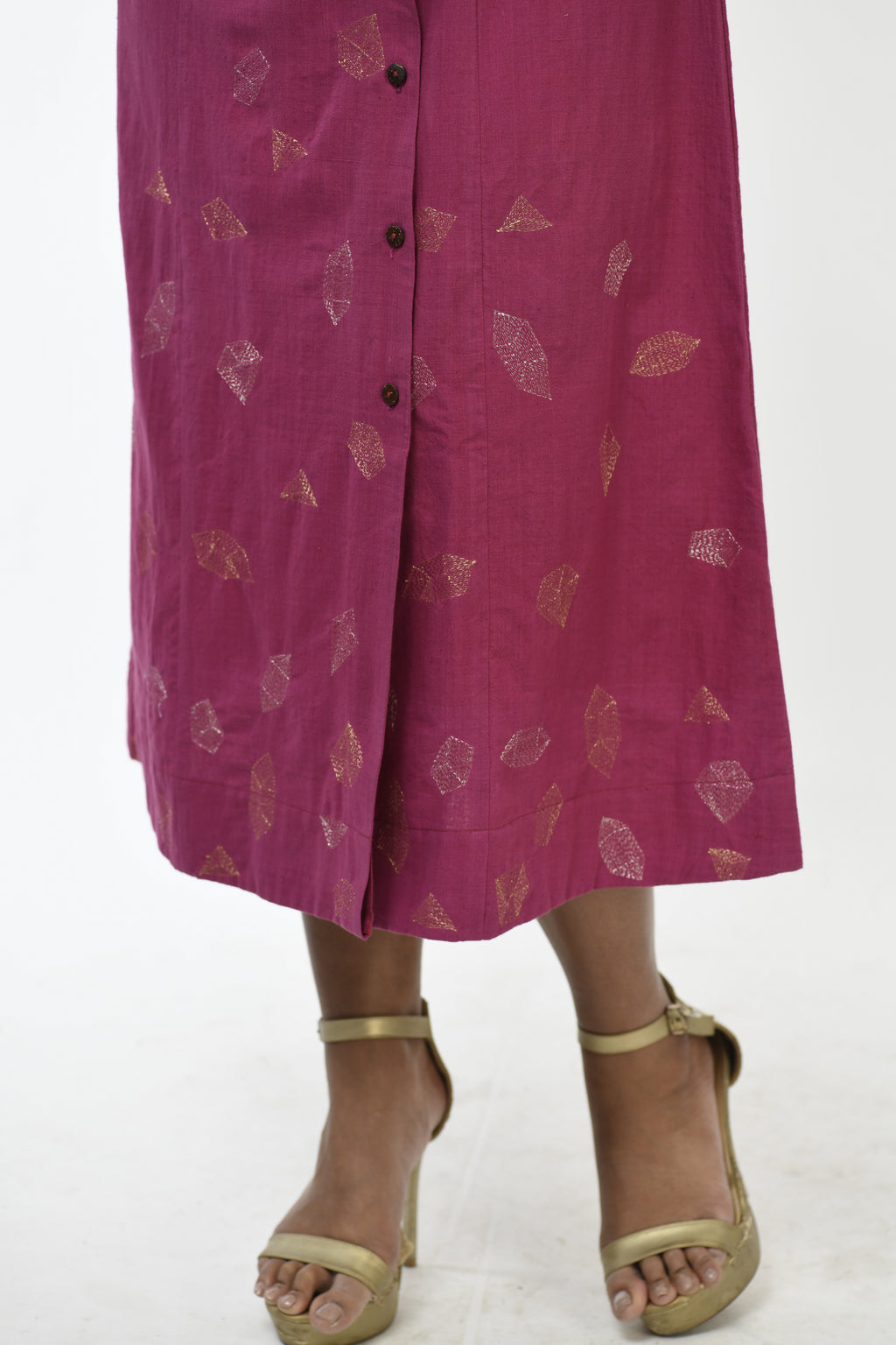 Mulberry Quartz - Handwoven hand embroidered dress