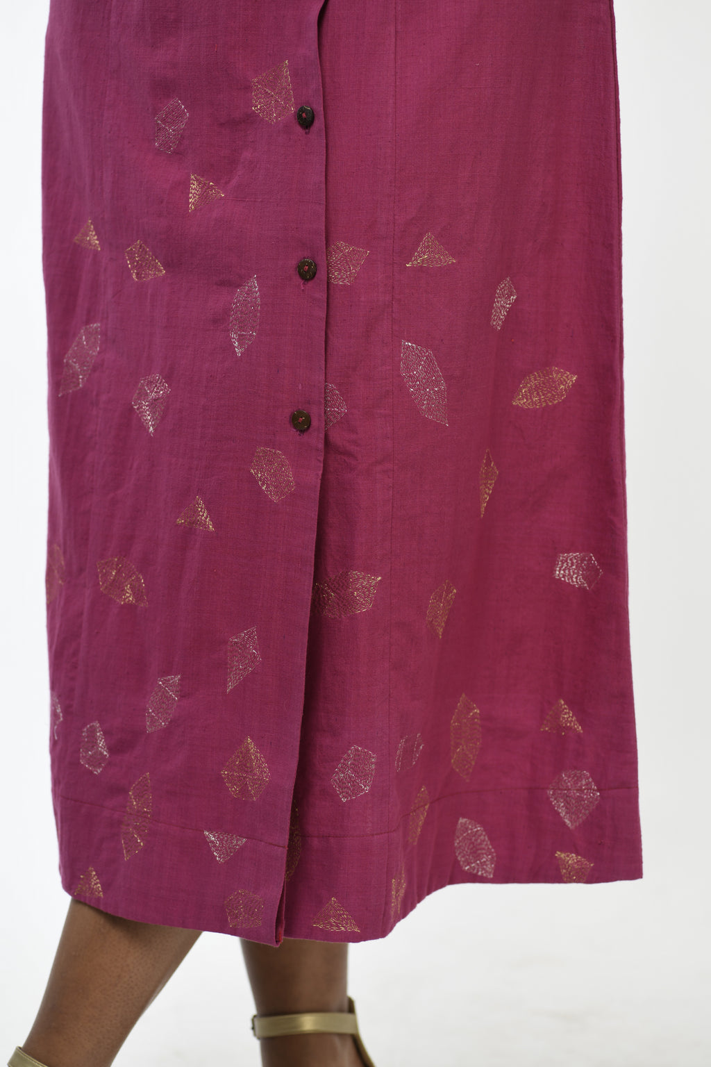 Mulberry Quartz - Handwoven hand embroidered dress