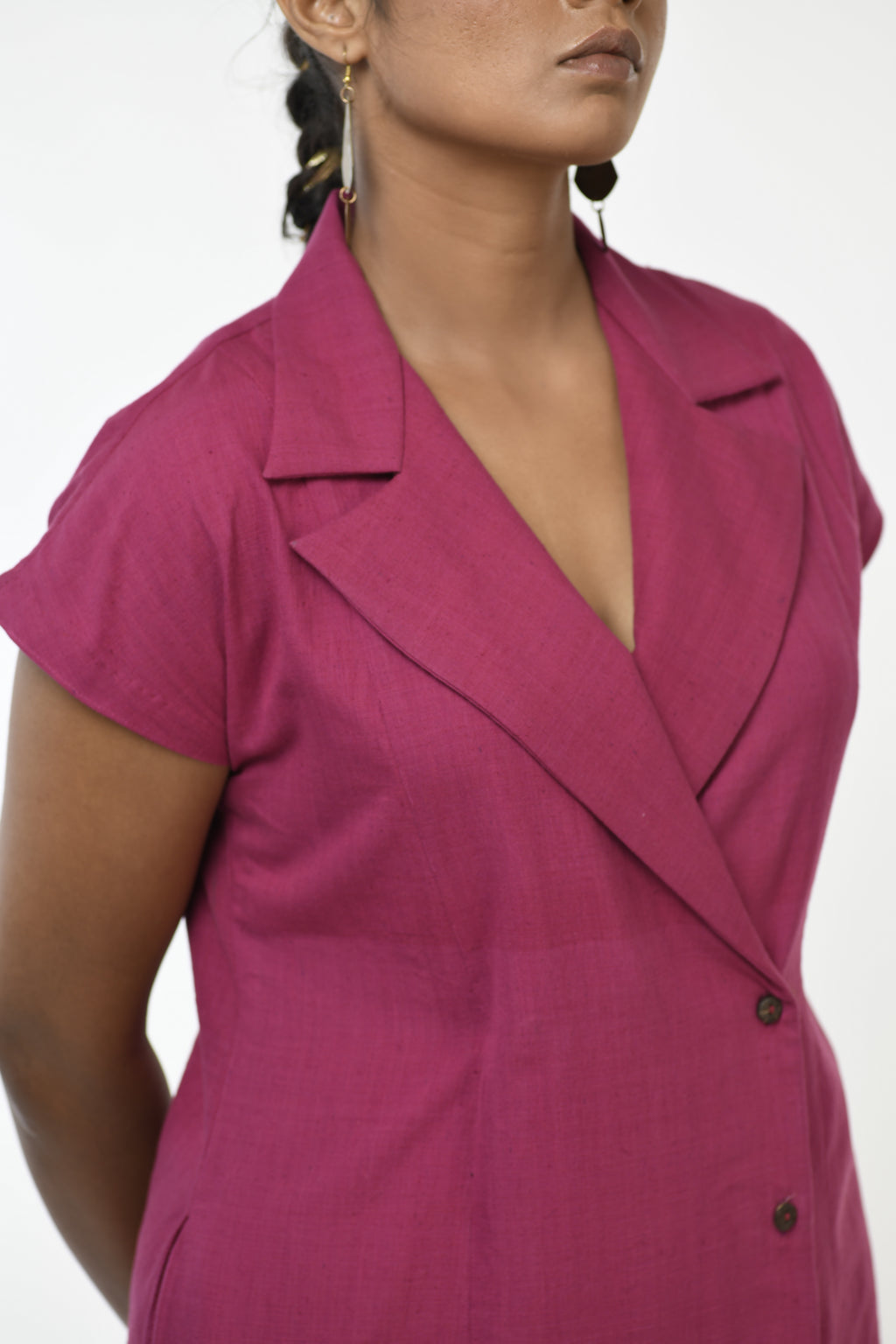 Mulberry Quartz - Handwoven hand embroidered dress