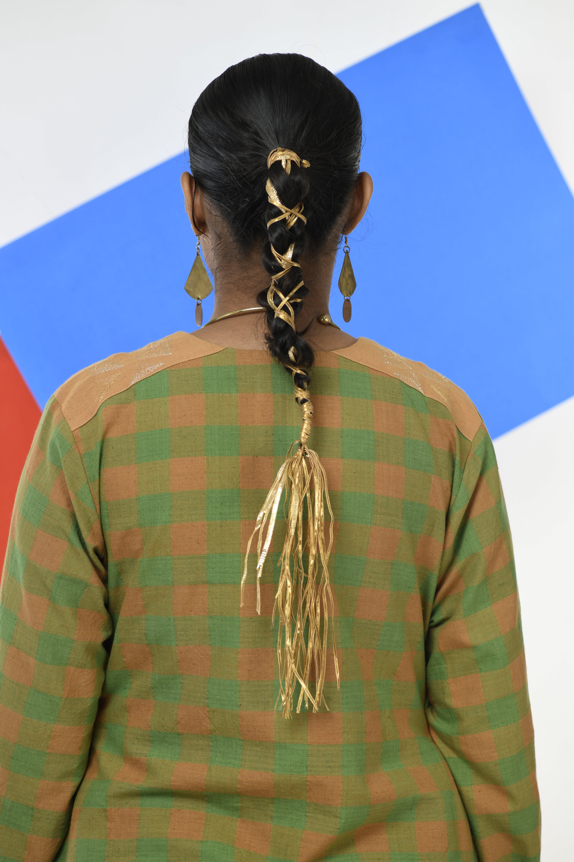 Golden Topaz - Handwoven hand embroidered dress