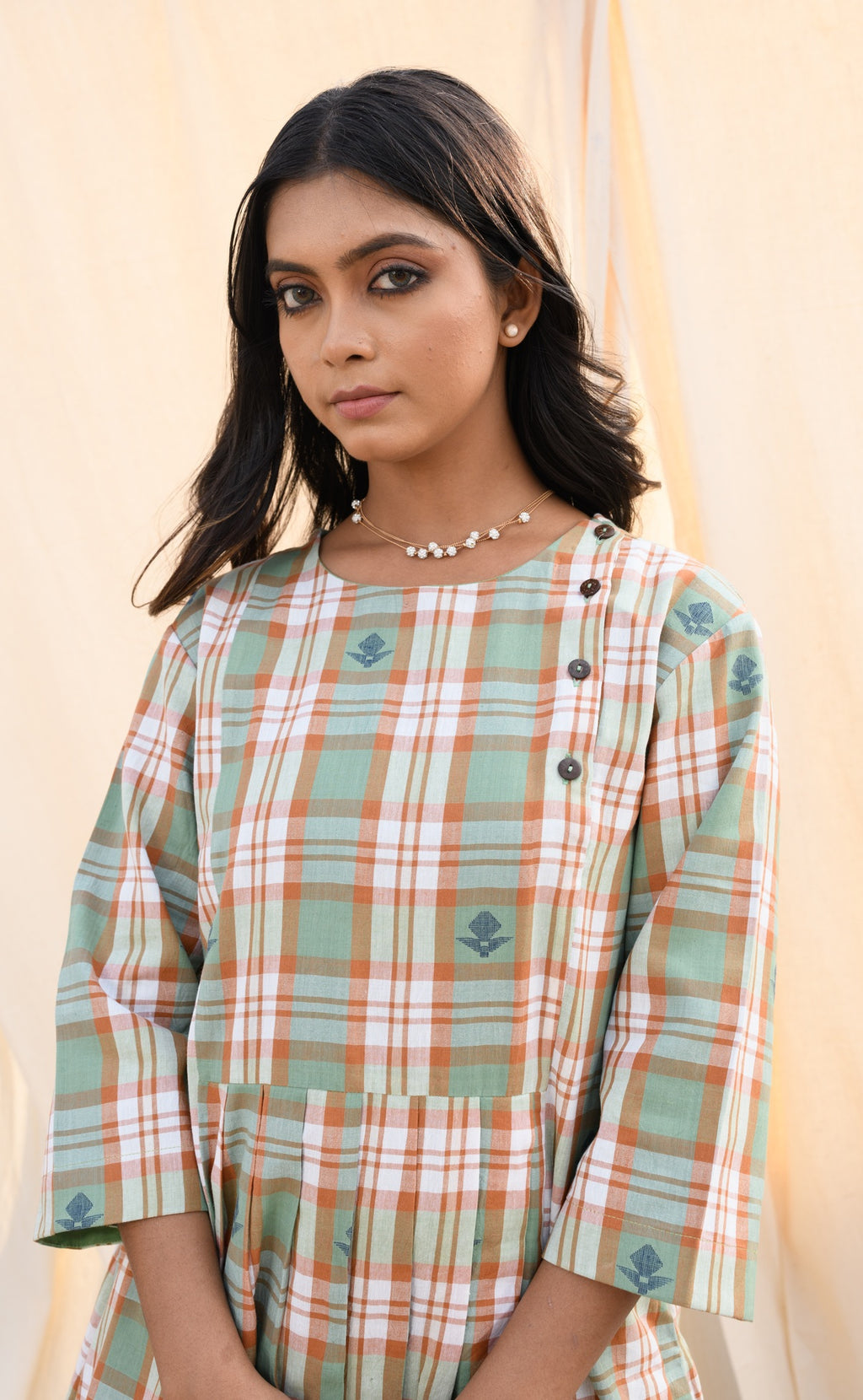 Amber Haze - Handloom jamdani dress