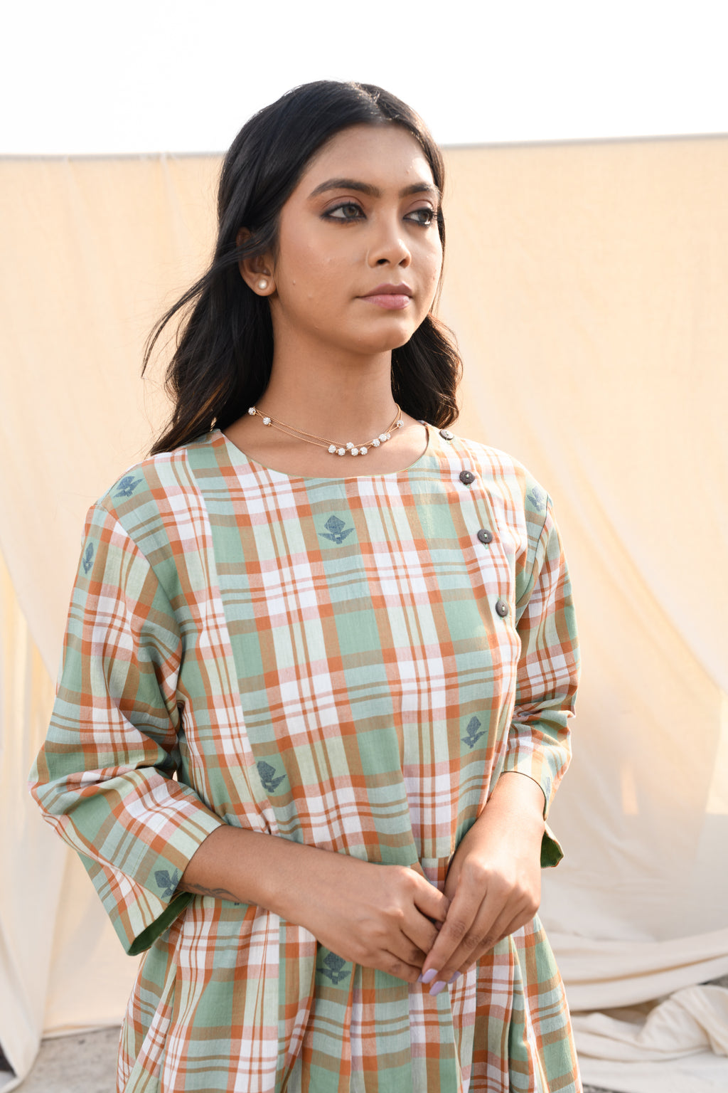 Amber Haze - Handloom jamdani dress