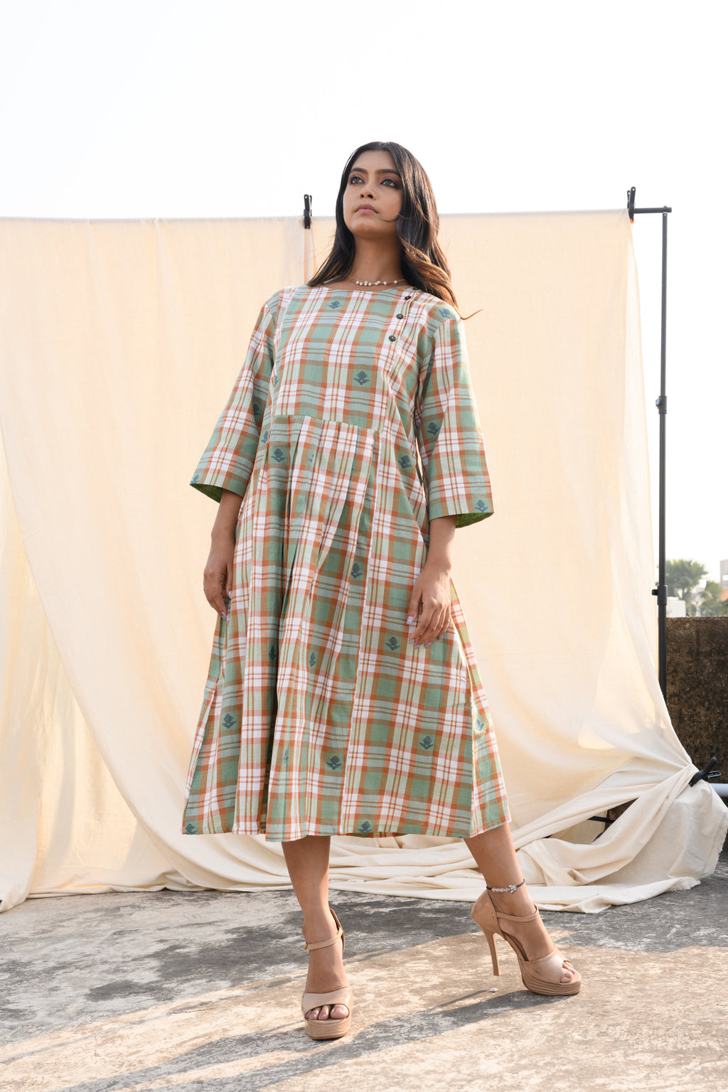 Amber Haze - Handloom jamdani dress