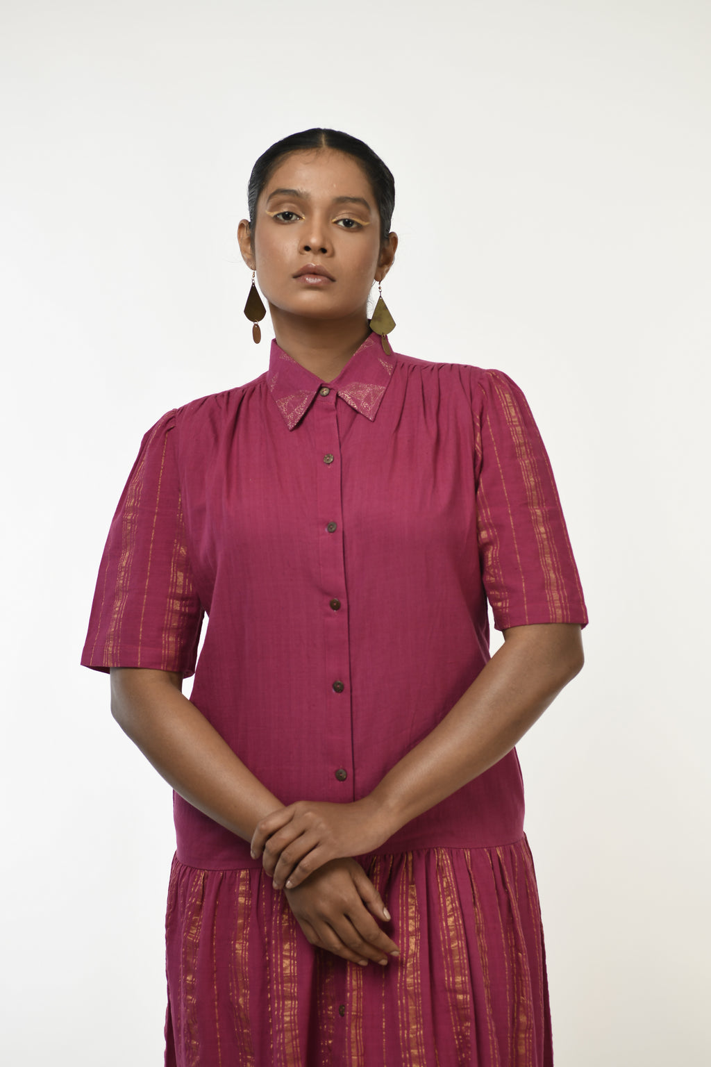 Amethyst Glow - Handwoven tiered dress