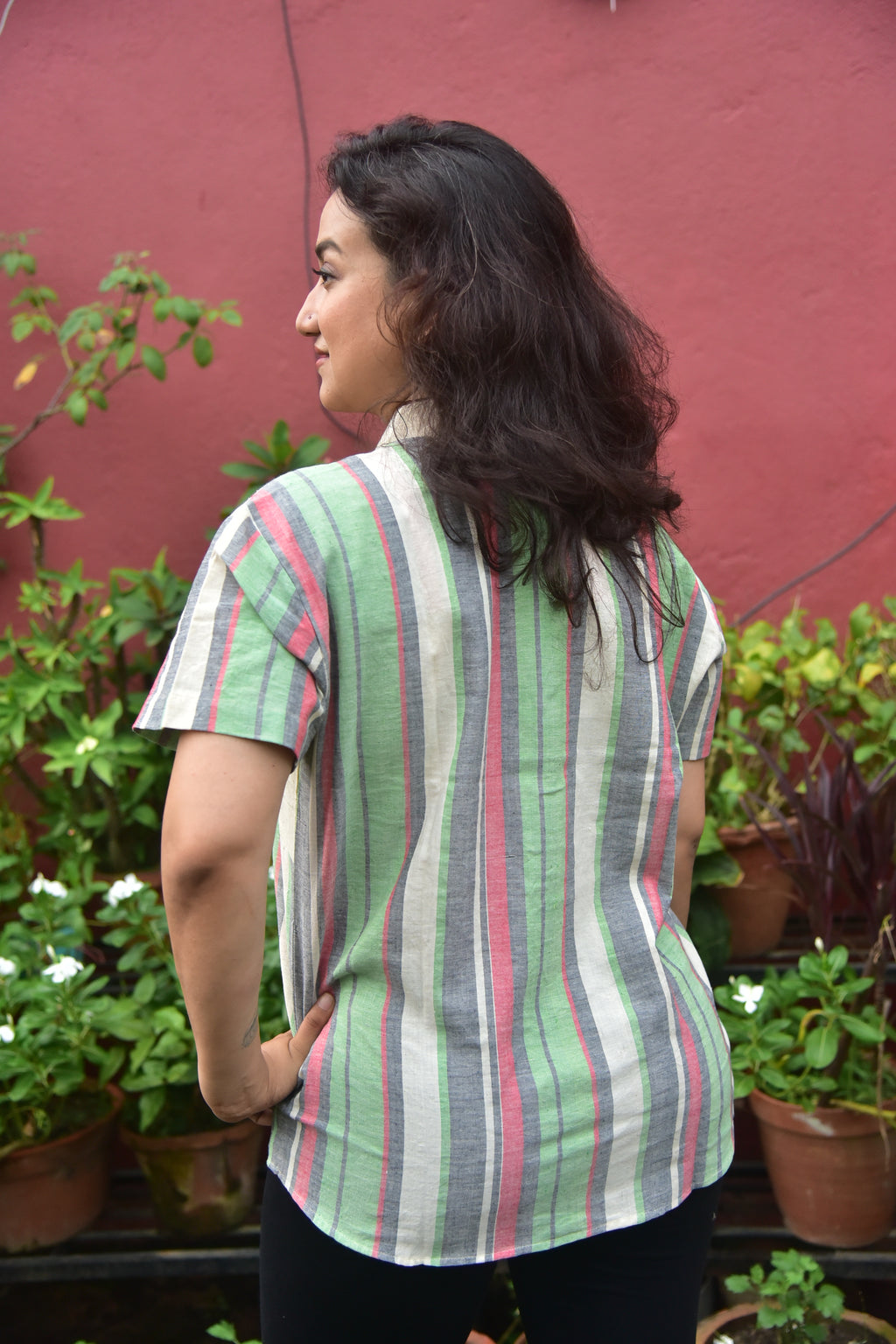 Abhilasha - Multi-coloured Striped Khadi Shirt