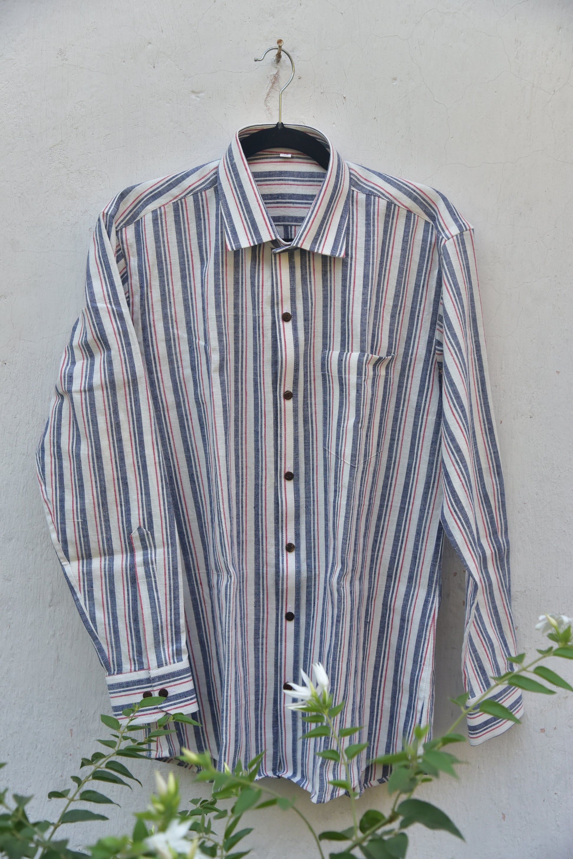 Blue and white stripes - Handloom Cotton Shirt