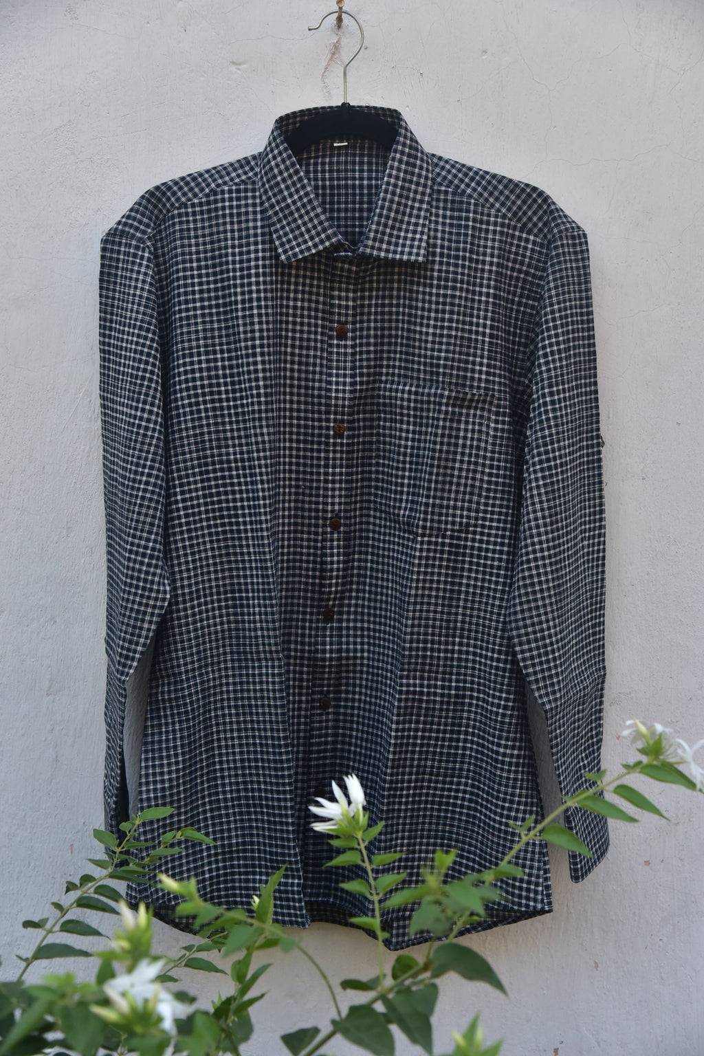 Dark Grey Checks - Handloom Cotton Shirt