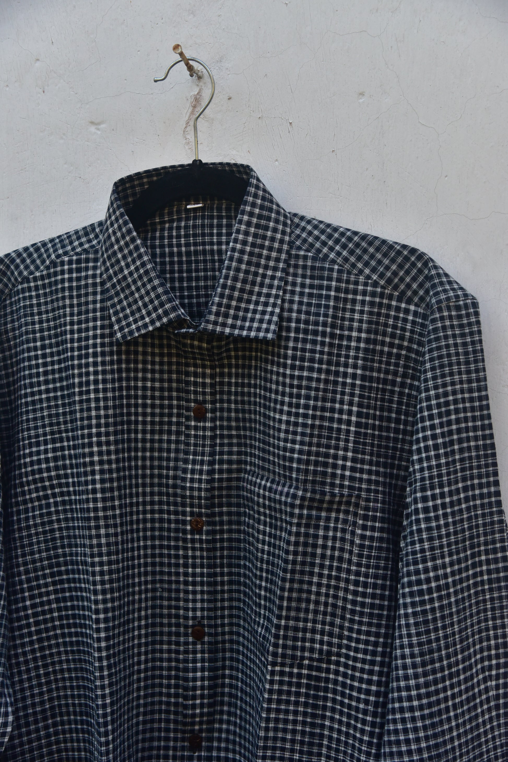 Dark Grey Checks - Handloom Cotton Shirt