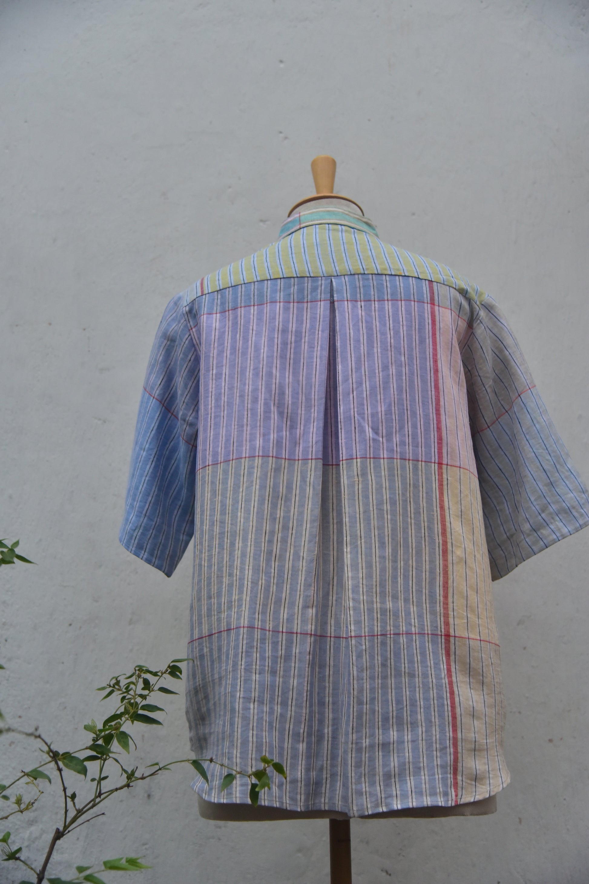 Linen Dew Drift | Embroidered Linen Shirt | multicolor | Back view