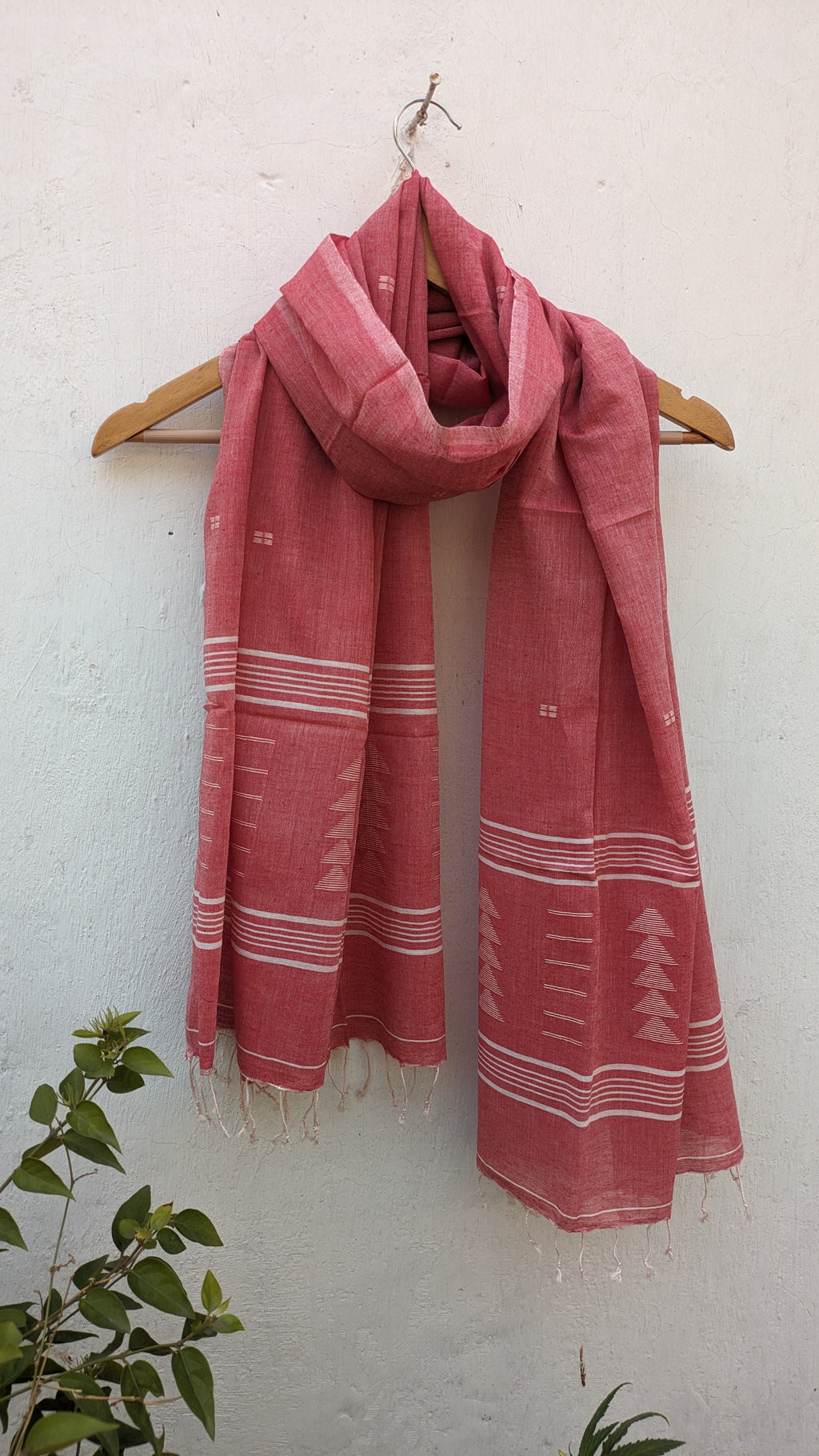 Jamdani stole - Soft Pink