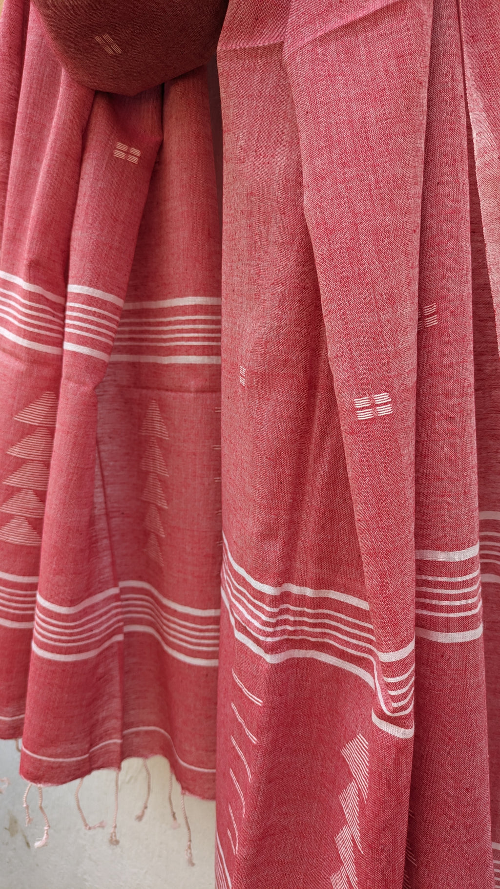 Jamdani stole - Soft Pink