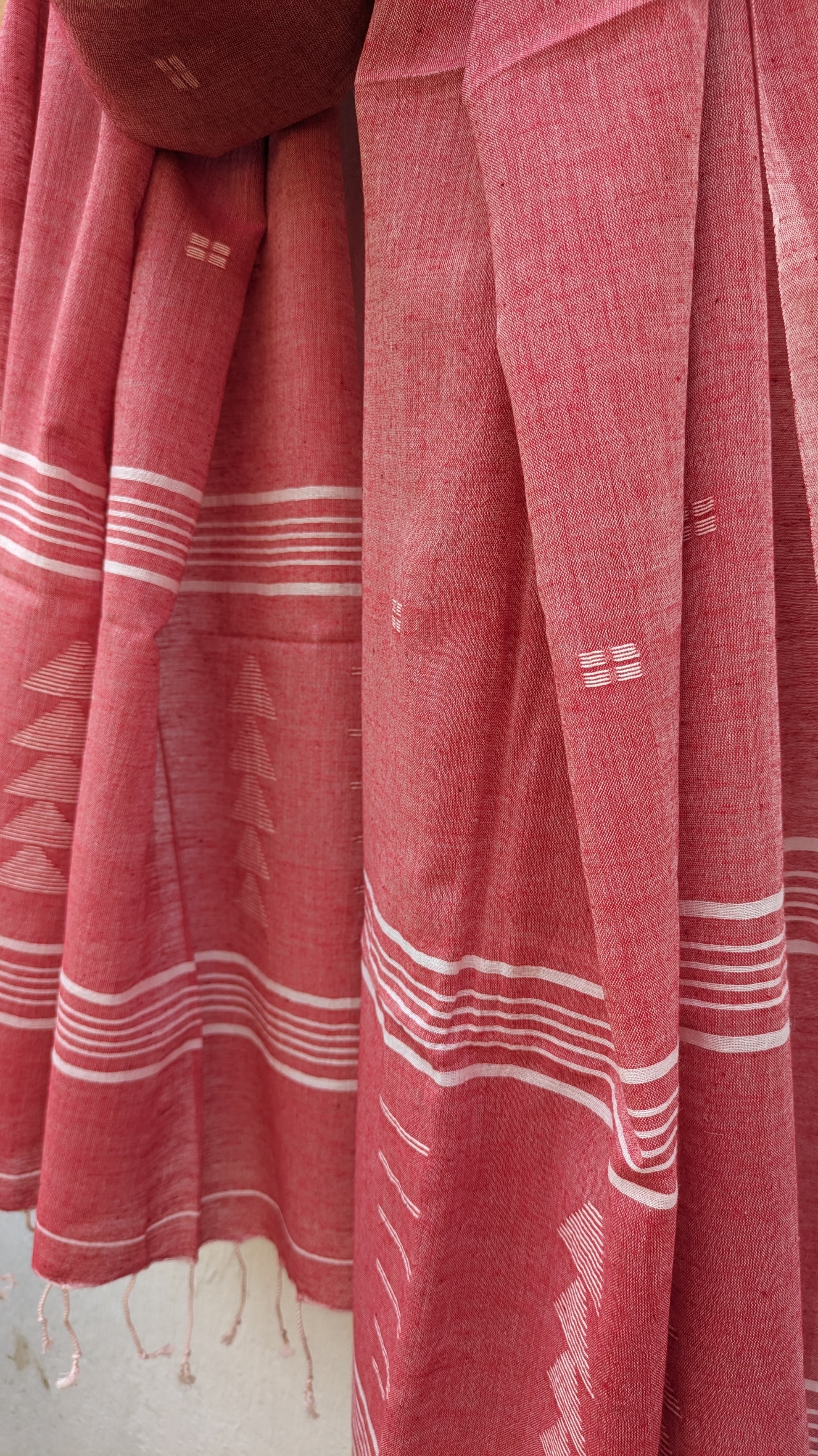 Jamdani stole - Soft Pink