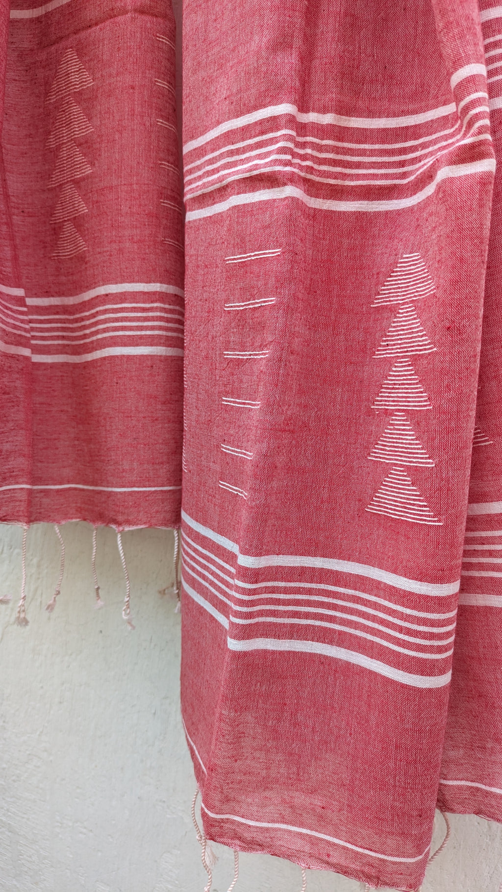 Jamdani stole - Soft Pink