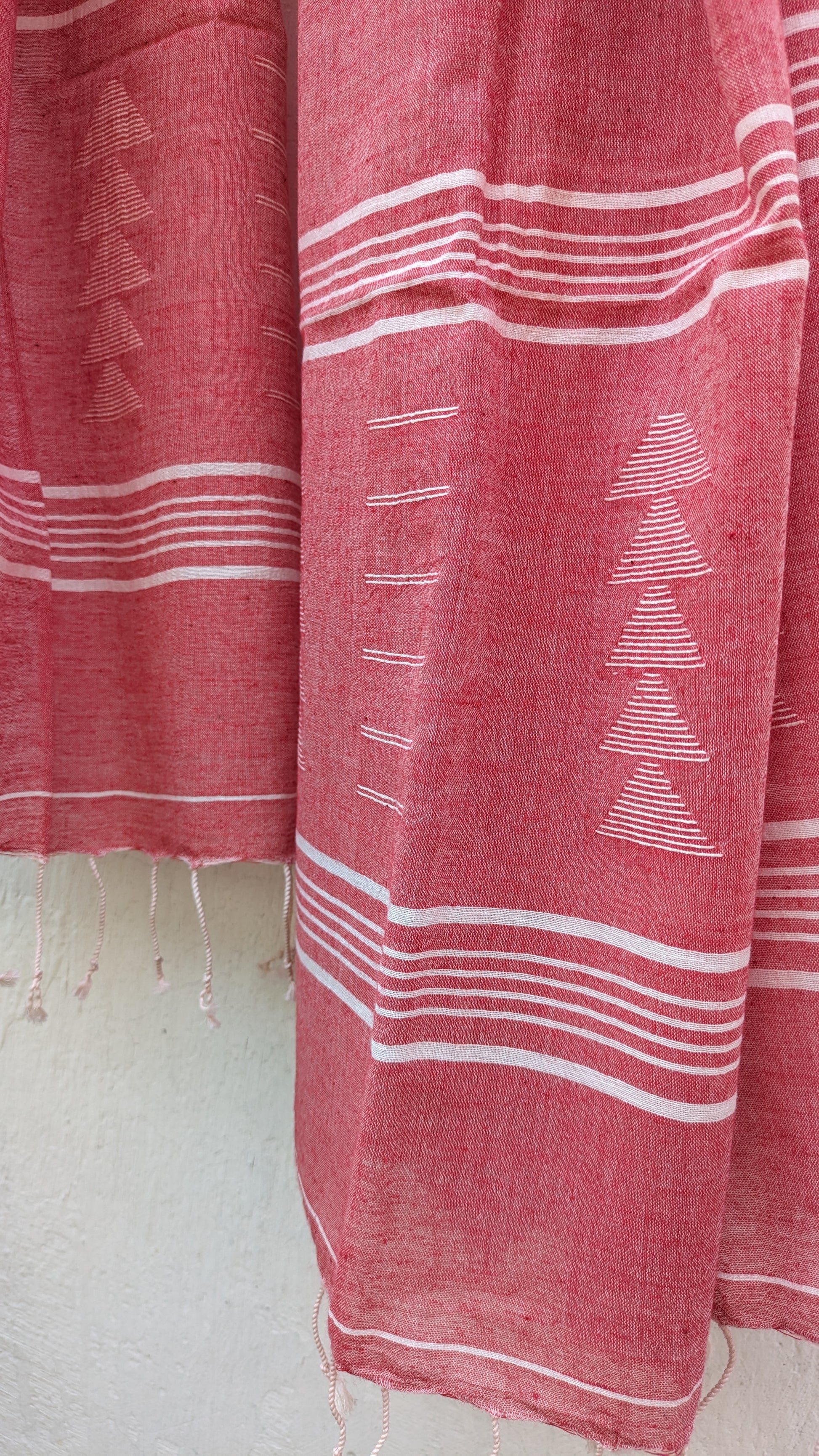 Jamdani stole - Soft Pink