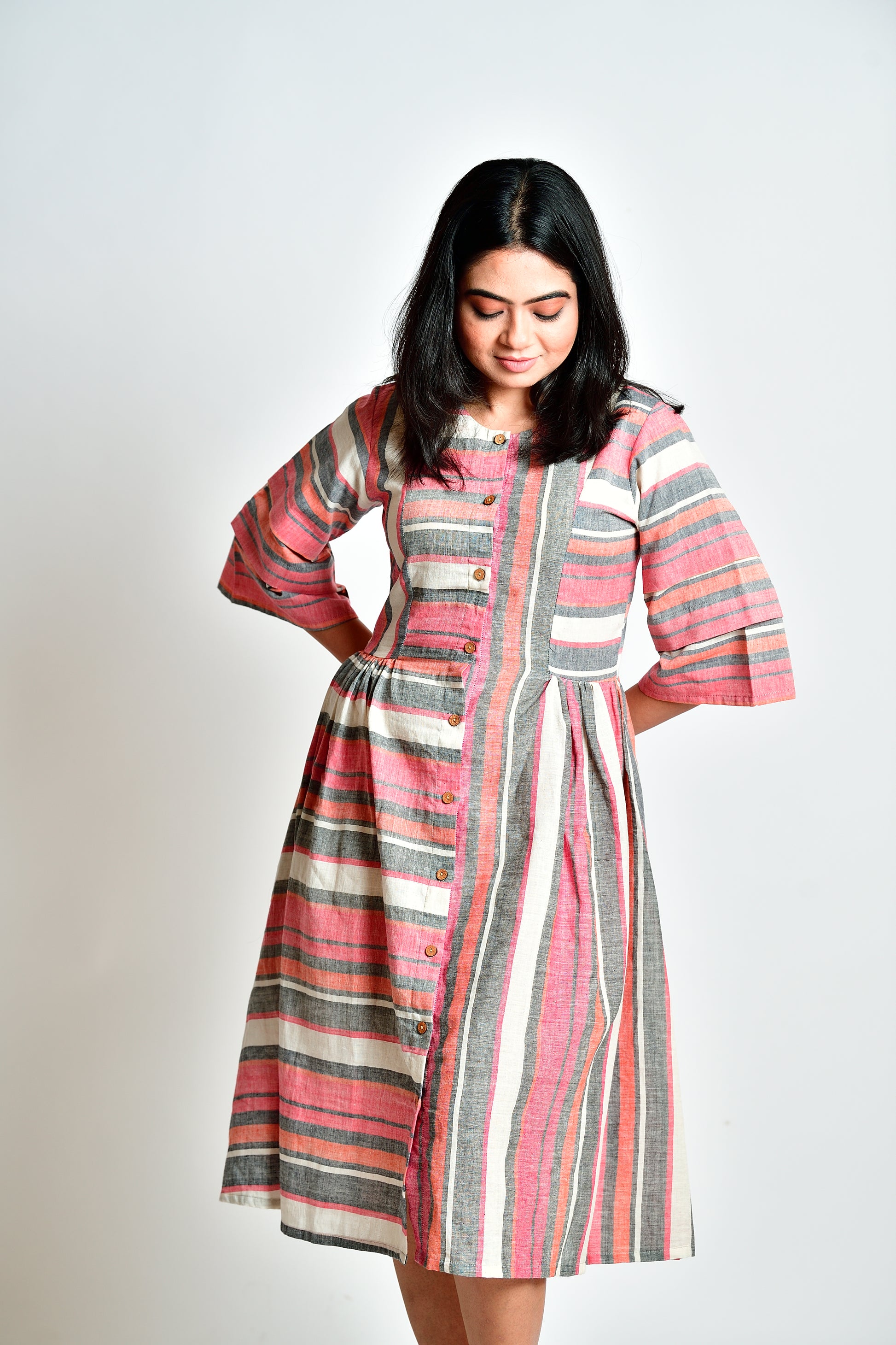 Stripe handloom dress image 1