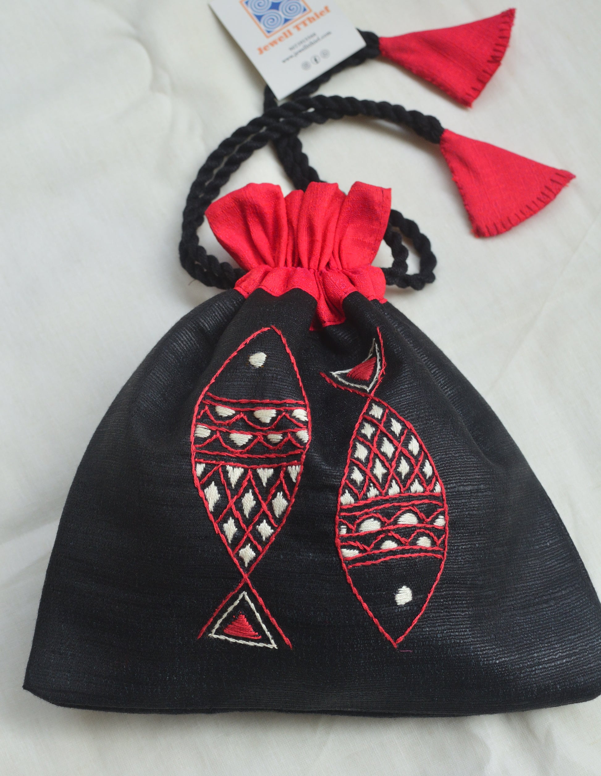 Matsya - raw silk potli image 1