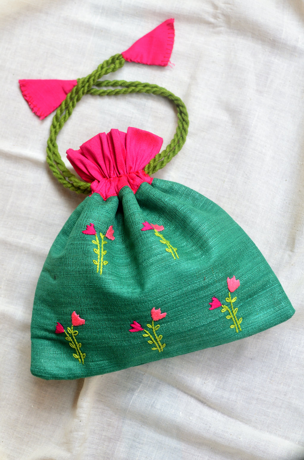 Gladiolus - raw silk potli image 0