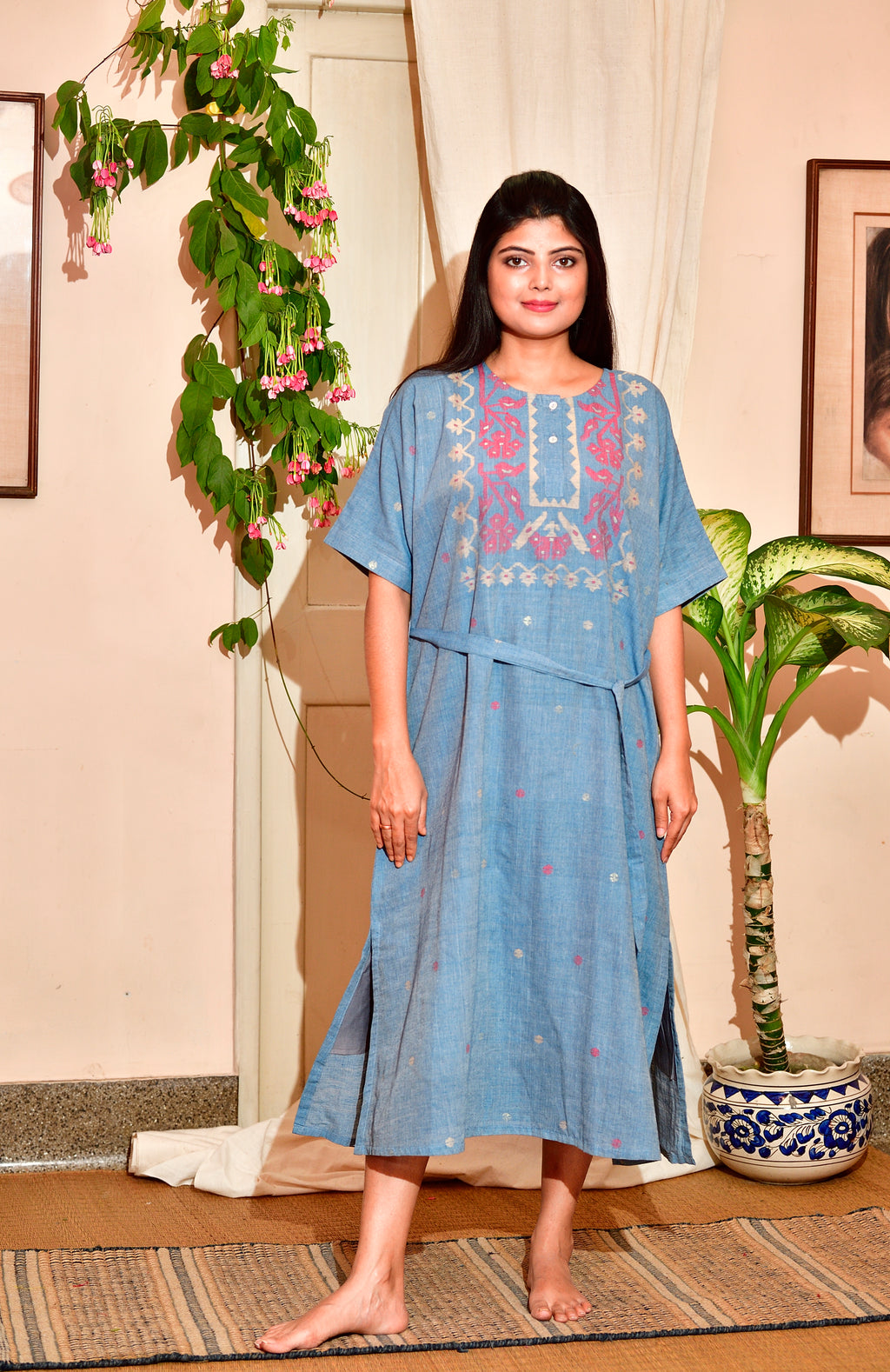 Khadi Jamdani - Kimono dress image 2
