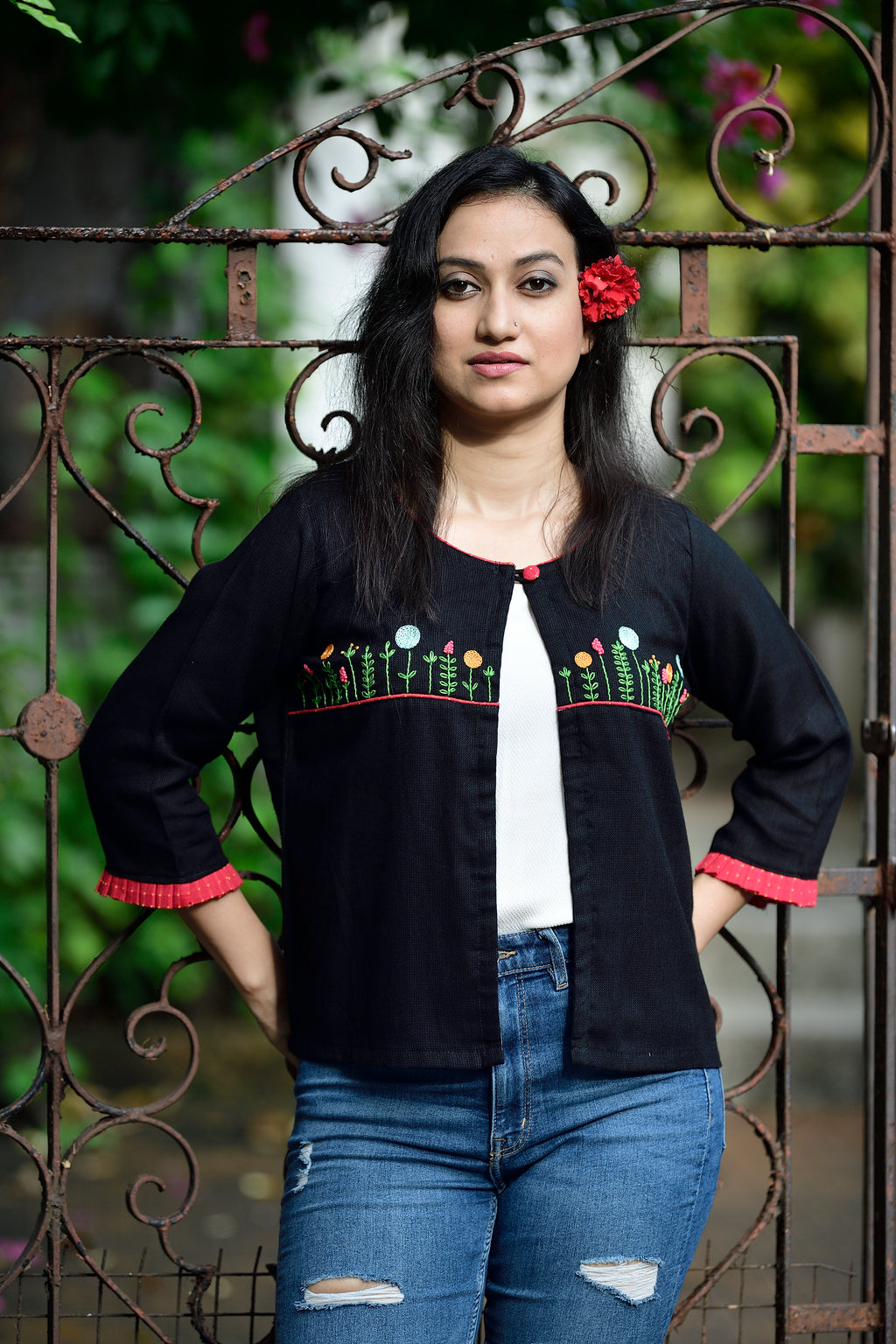Yamini - cotton jacket - black image 0