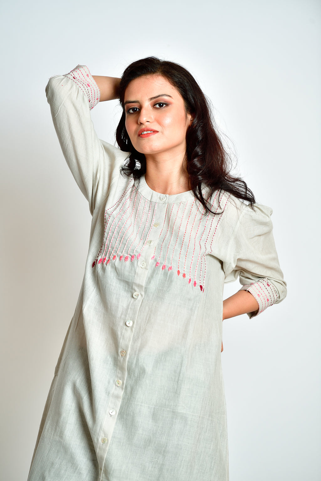 Saanjh - Linen cotton dress cum jacket image 9