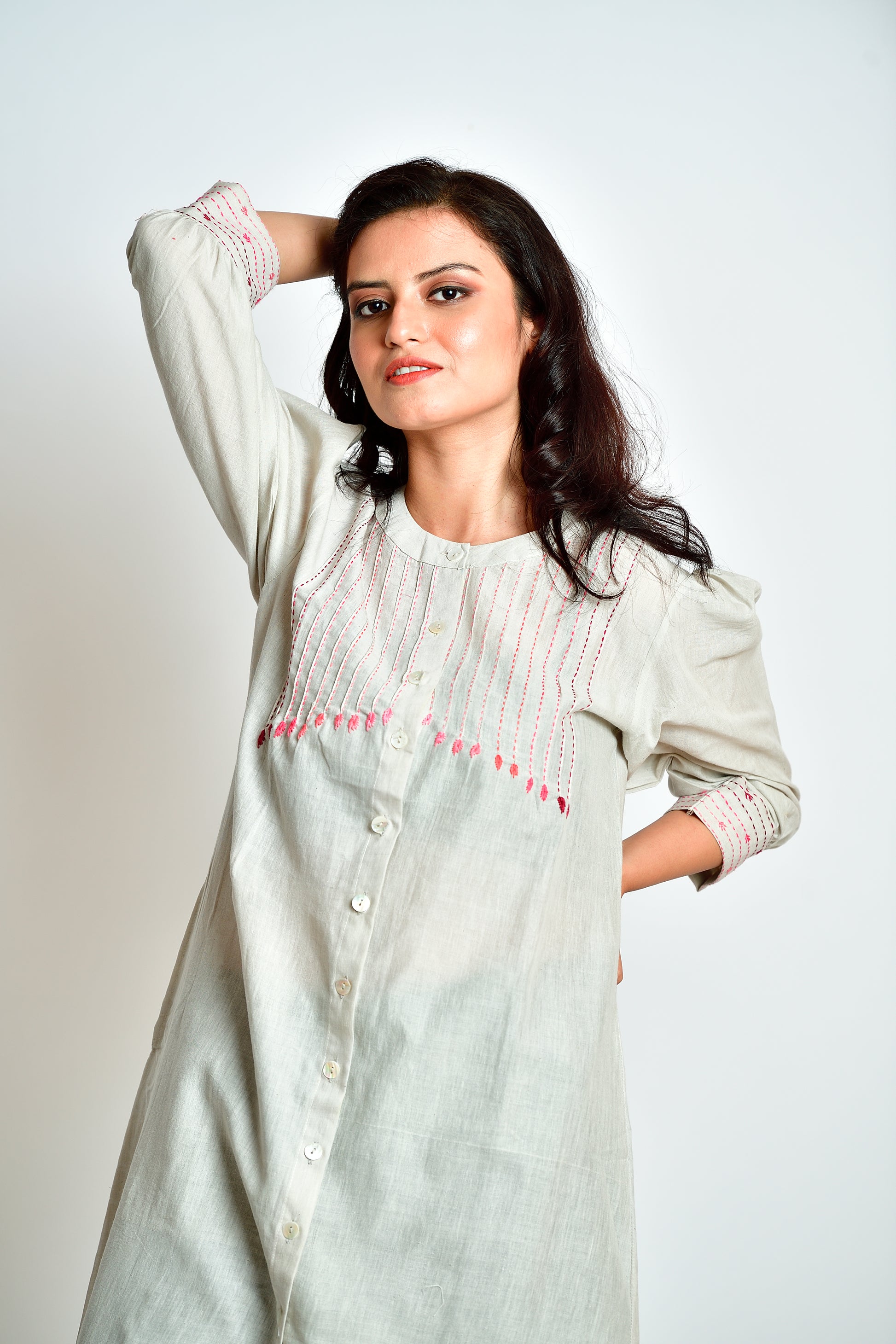 Saanjh - Linen cotton dress cum jacket image 9